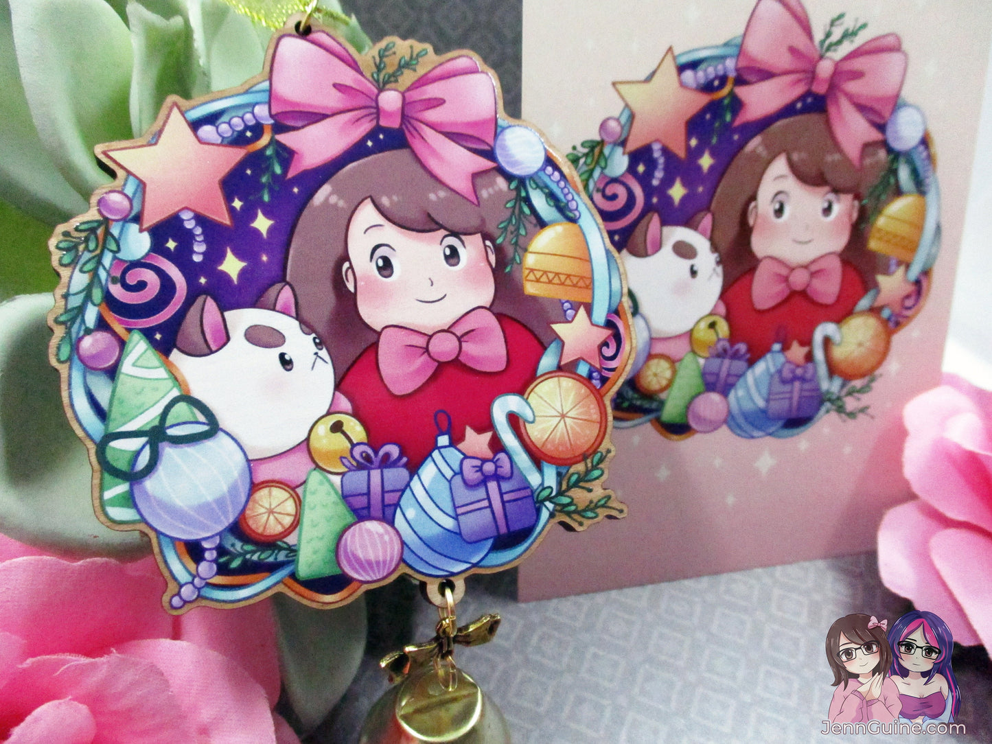 Bee and Puppycat Wooden Christmas Ornament (read description) | Comes with a 4x6in Print of the Artwork | No planned restocks