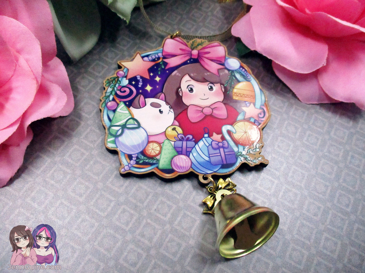 Bee and Puppycat Wooden Christmas Ornament (read description) | Comes with a 4x6in Print of the Artwork | No planned restocks