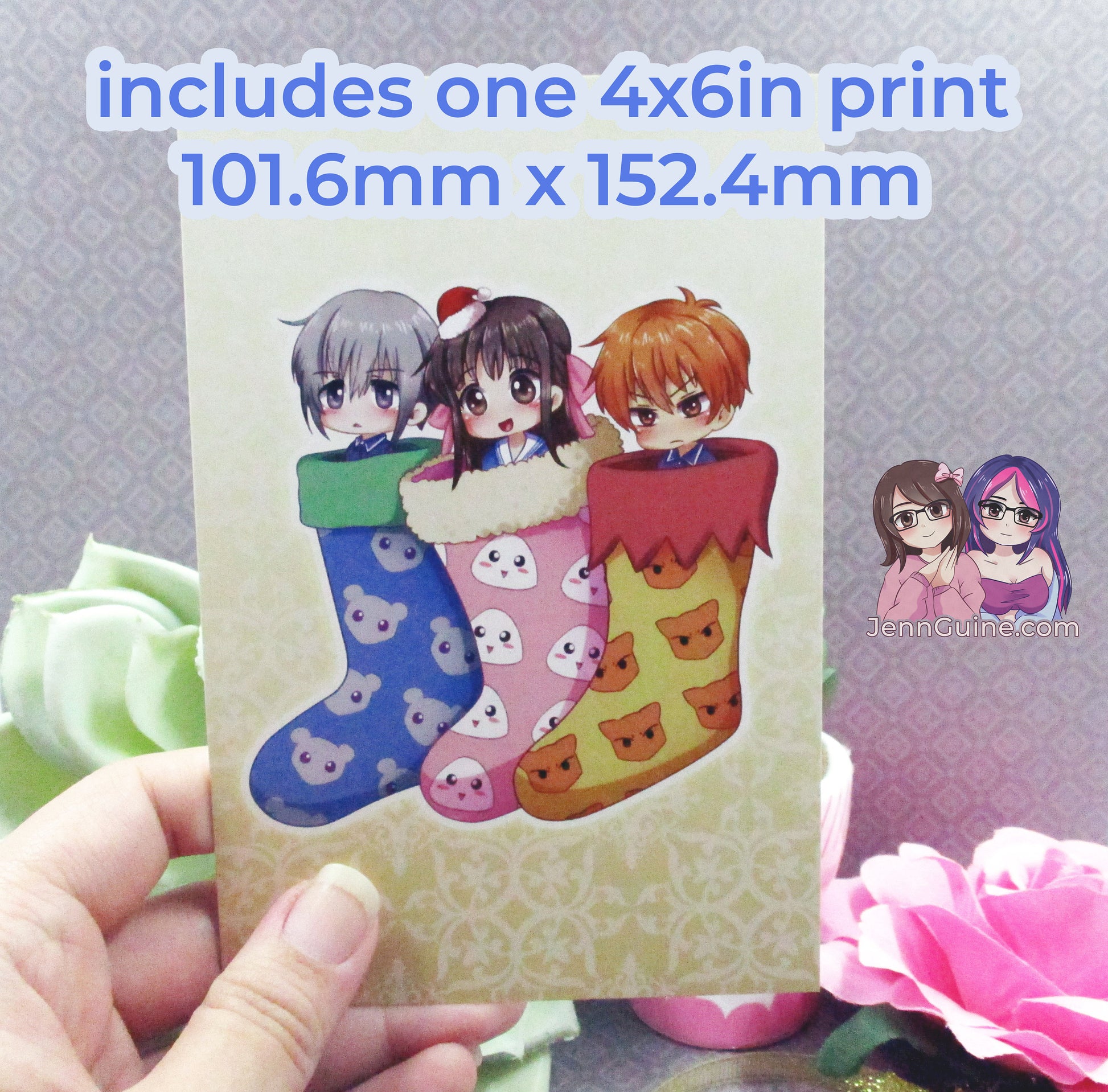 Fruits Basket Wooden Christmas Ornament (read description) | Comes with a 4x6in Print of the Artwork | No planned restocks