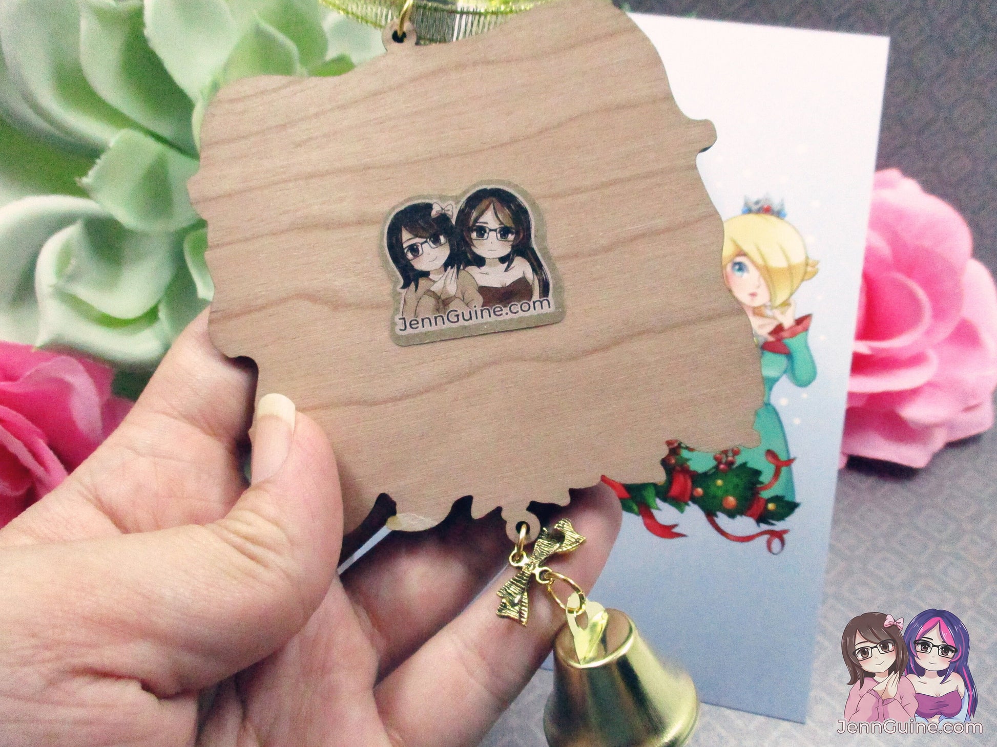 Princess Peach Daisy Rosalina Wooden Christmas Ornament (read description) | Comes with a 4x6in Print of the Artwork | No planned restocks