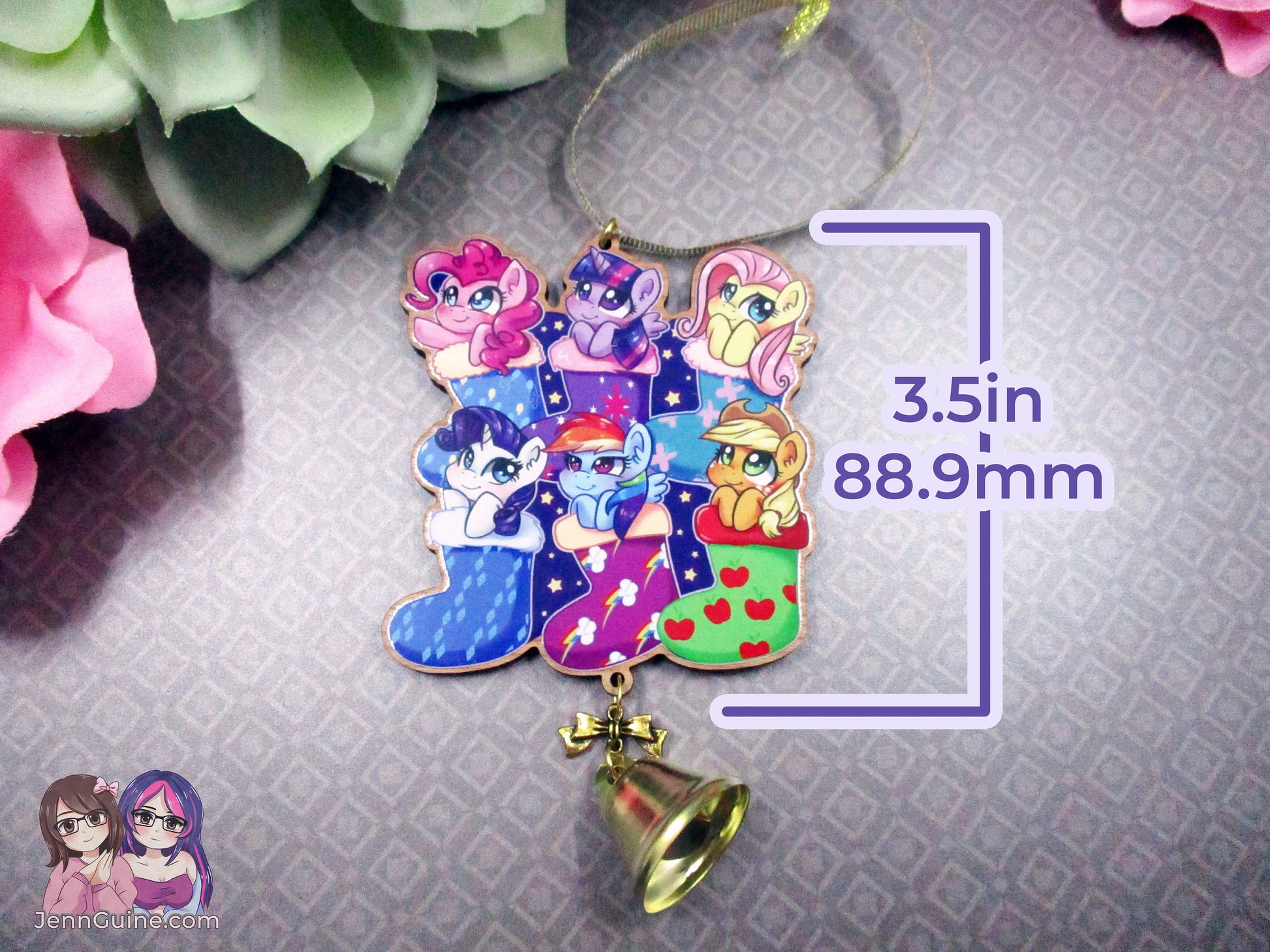 MLP My Little Pony Mane Six Wooden Christmas Ornament (read description) | Comes with a 4x6in Print of the Artwork | No planned restocks