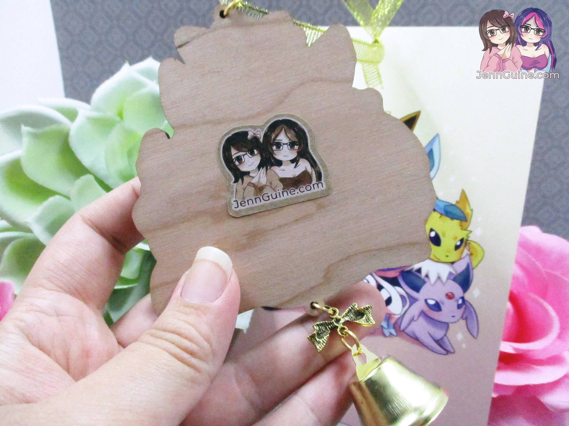 Eeveelutions Wooden Christmas Ornament (read description) | Comes with a 4x6in Print of the Artwork | No planned restocks