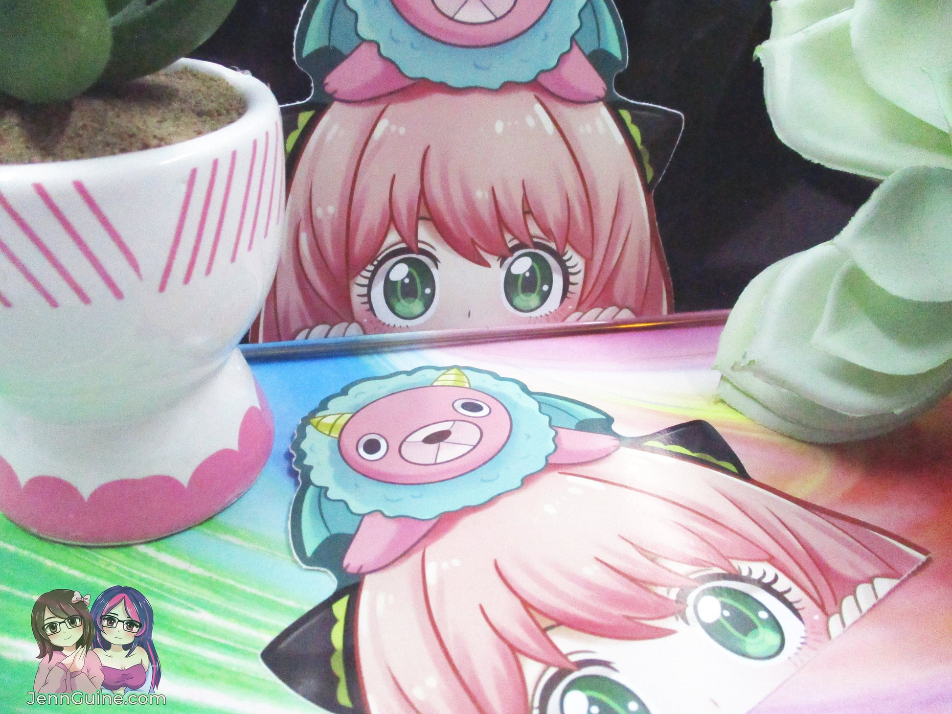 Anya Forger Spy x Family Mr. Chimera 3.5in Kawaii Anime Cute Peeker Peeking Sticker Die-Cut Decal