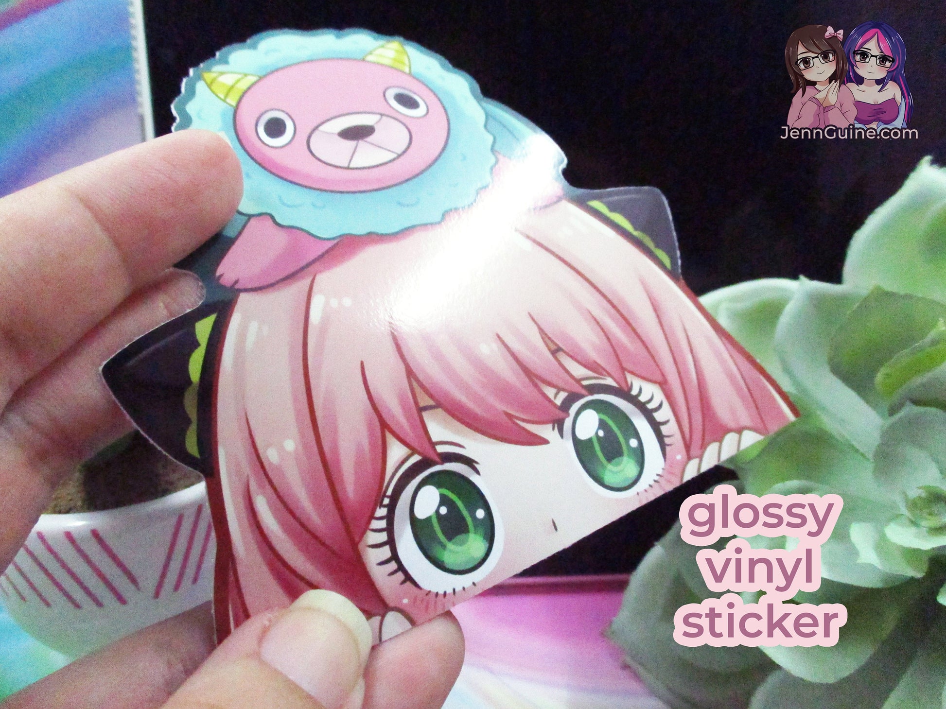 Anya Forger Spy x Family Mr. Chimera 3.5in Kawaii Anime Cute Peeker Peeking Sticker Die-Cut Decal