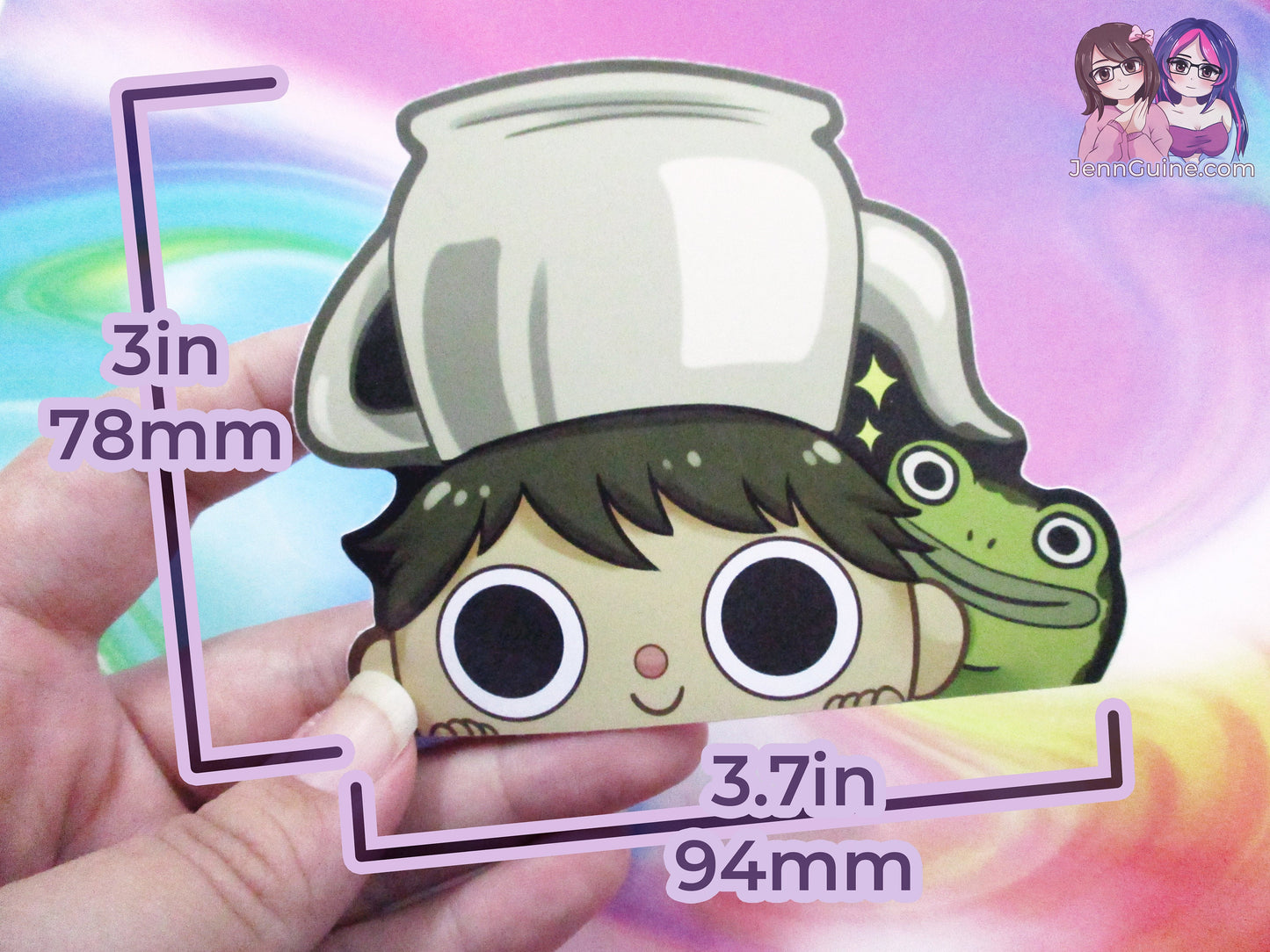 Gregory and Frog Over the Garden Wall 3.5in Cute Peeker Peeking Sticker Die-Cut Decal Greg - Restocked!