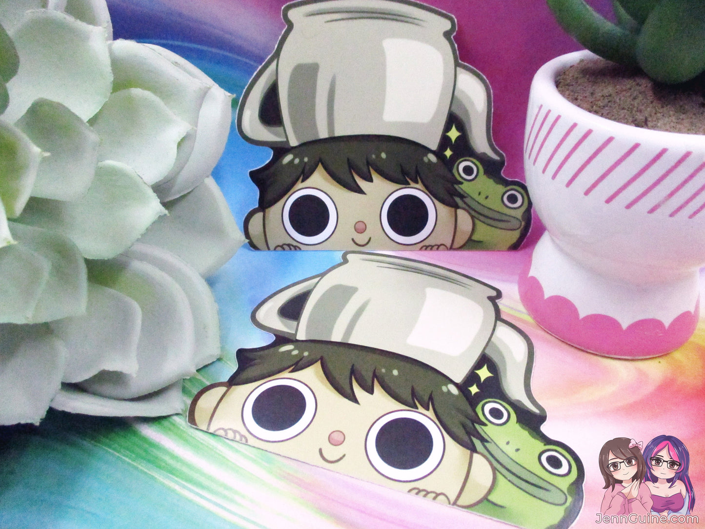 Gregory and Frog Over the Garden Wall 3.5in Cute Peeker Peeking Sticker Die-Cut Decal Greg - Restocked!