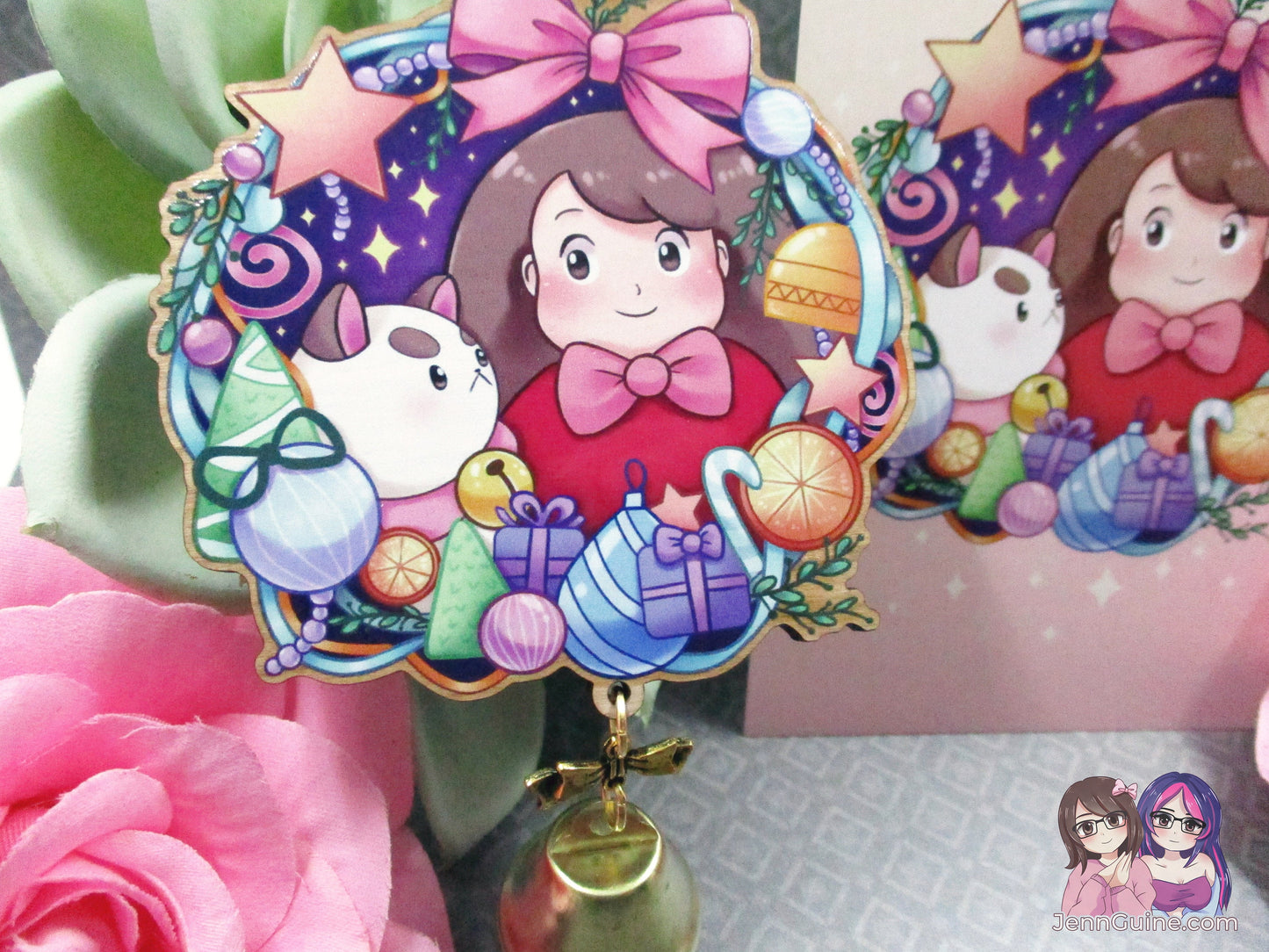 Bee and Puppycat Wooden Christmas Ornament (read description) | Comes with a 4x6in Print of the Artwork | No planned restocks