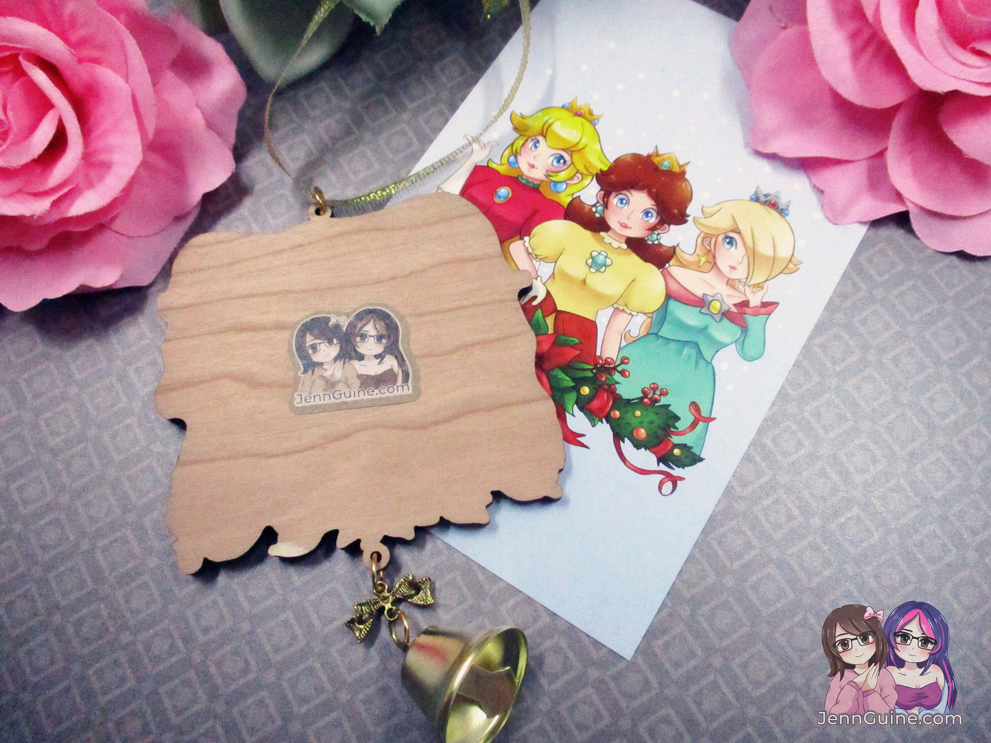 Princess Peach Daisy Rosalina Wooden Christmas Ornament (read description) | Comes with a 4x6in Print of the Artwork | No planned restocks