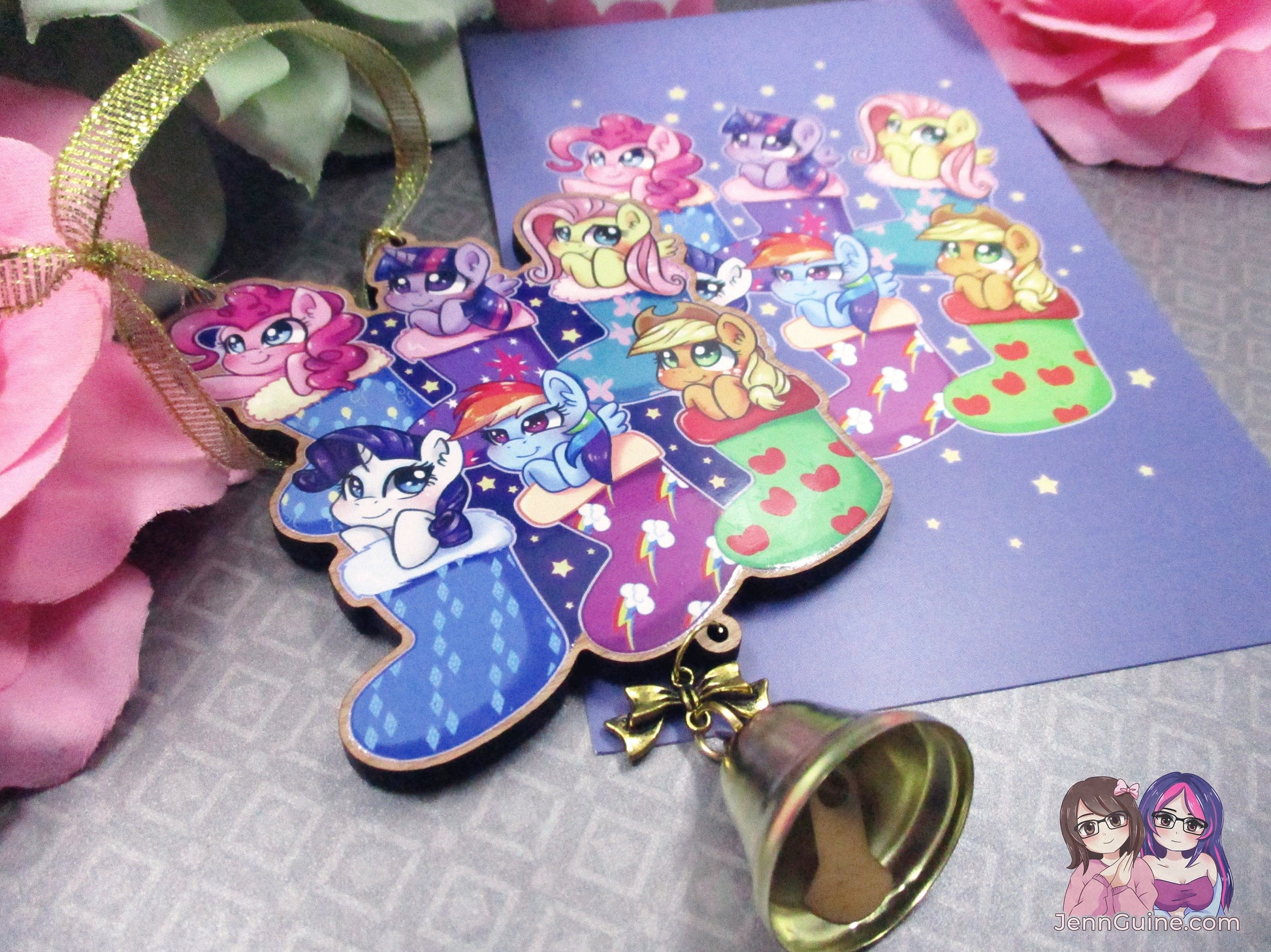 MLP My Little Pony Mane Six Wooden Christmas Ornament (read description) | Comes with a 4x6in Print of the Artwork | No planned restocks