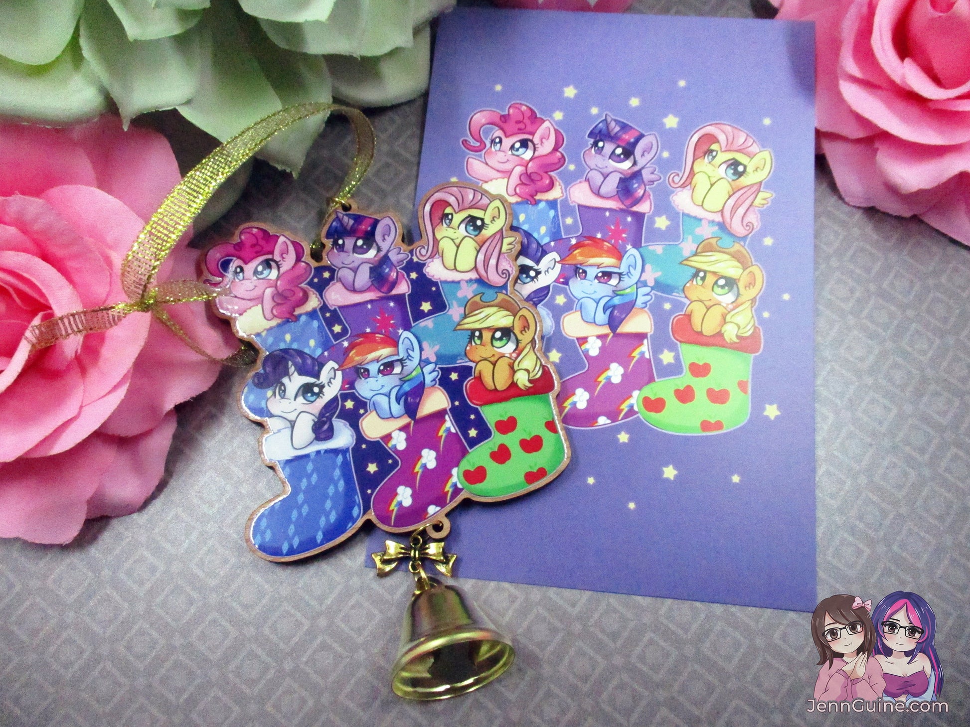 MLP My Little Pony Mane Six Wooden Christmas Ornament (read description) | Comes with a 4x6in Print of the Artwork | No planned restocks