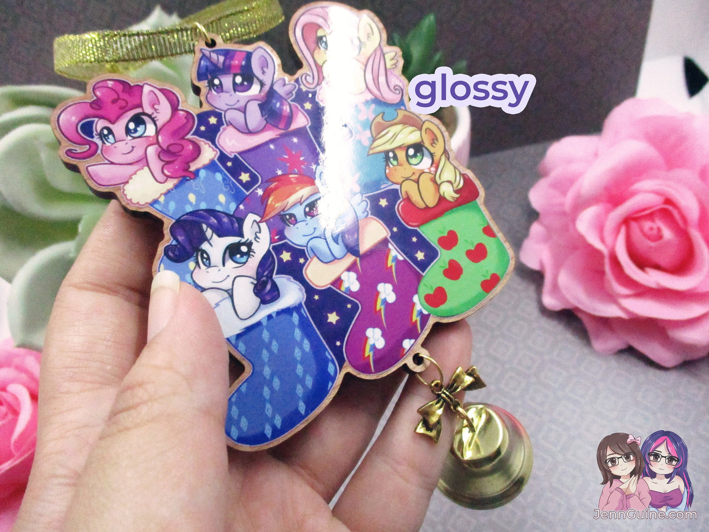 MLP My Little Pony Mane Six Wooden Christmas Ornament (read description) | Comes with a 4x6in Print of the Artwork | No planned restocks