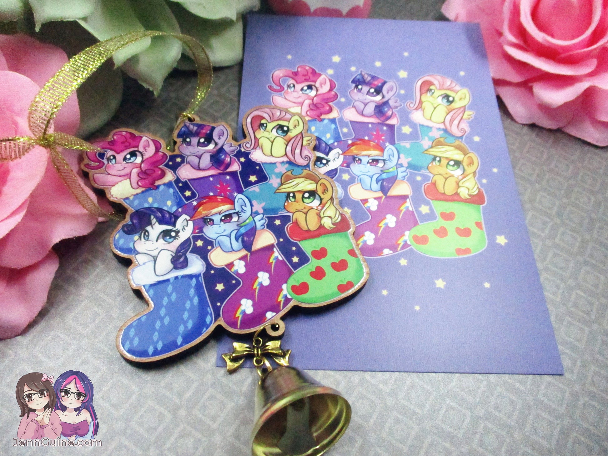 MLP My Little Pony Mane Six Wooden Christmas Ornament (read description) | Comes with a 4x6in Print of the Artwork | No planned restocks