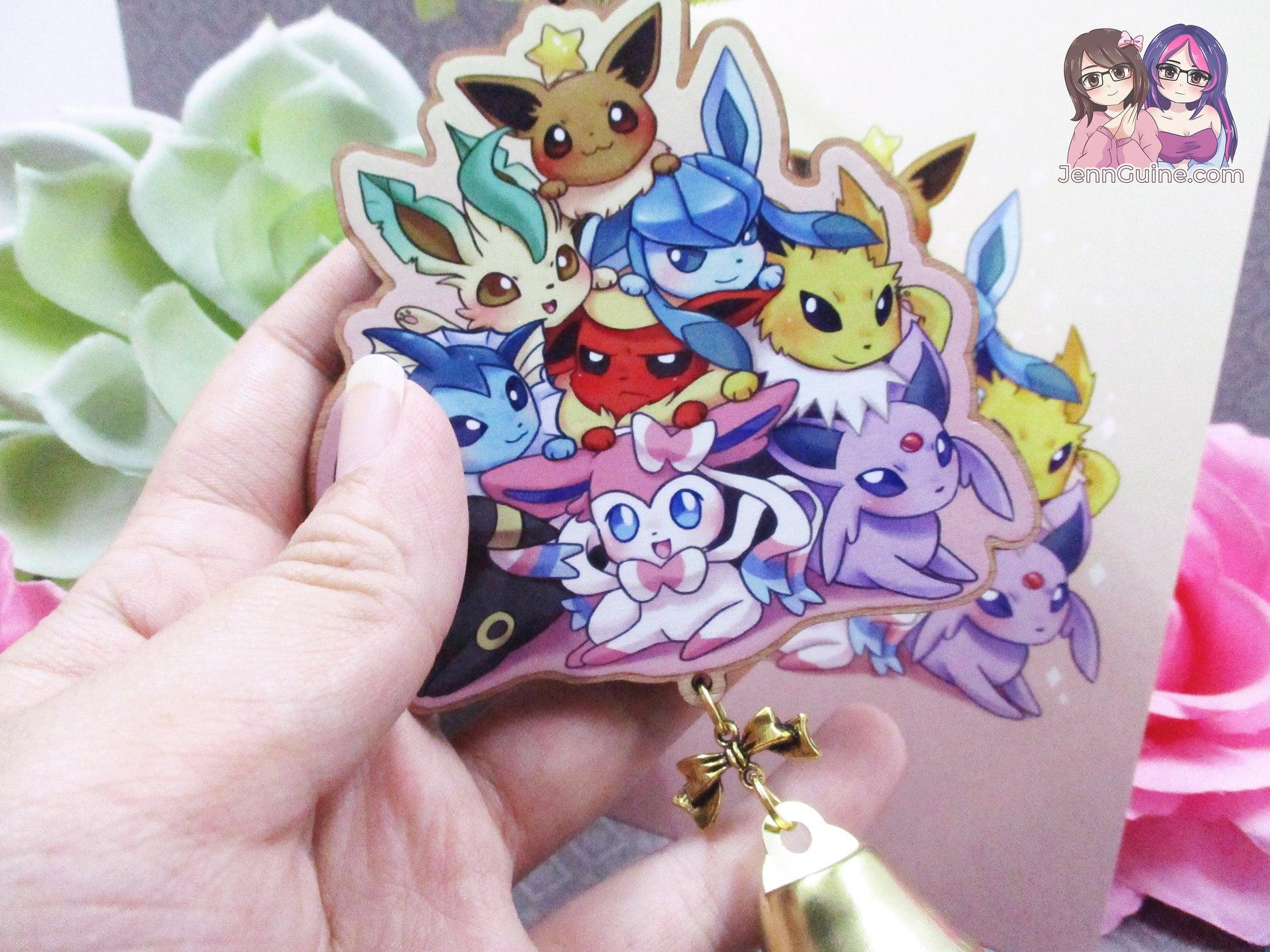 Eeveelutions Wooden Christmas Ornament (read description) | Comes with a 4x6in Print of the Artwork | No planned restocks