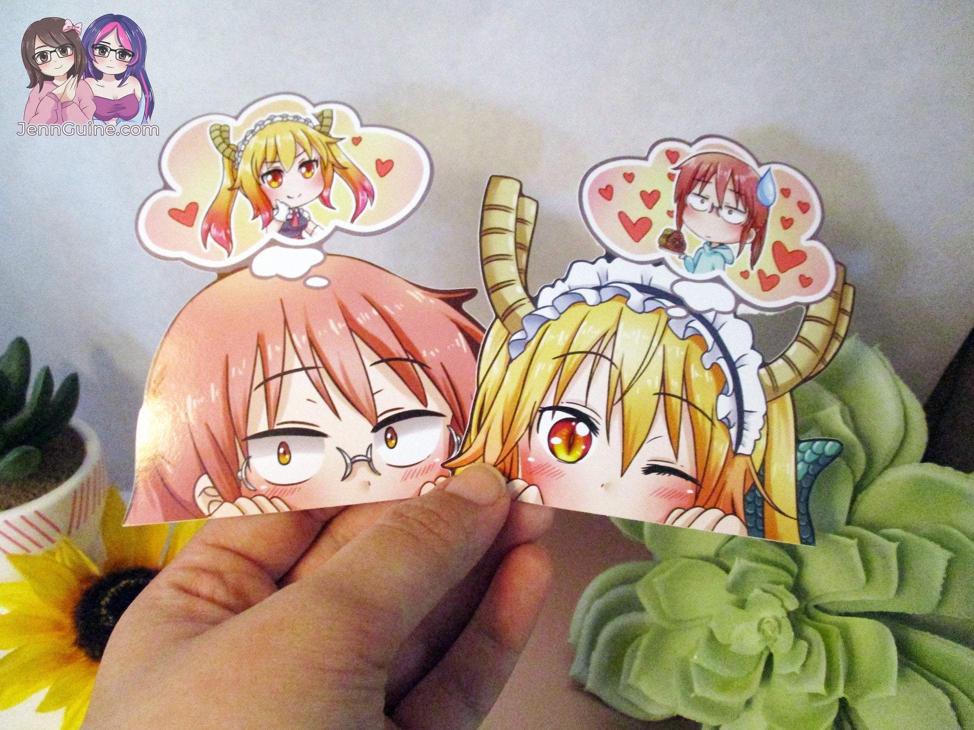 Dragon Maid Merch Bundle - Metal Pin, Magnet Set, Post-it Notes, Notepad, Peekers, and Unreleased Keychain/Charm - While Supplies Last