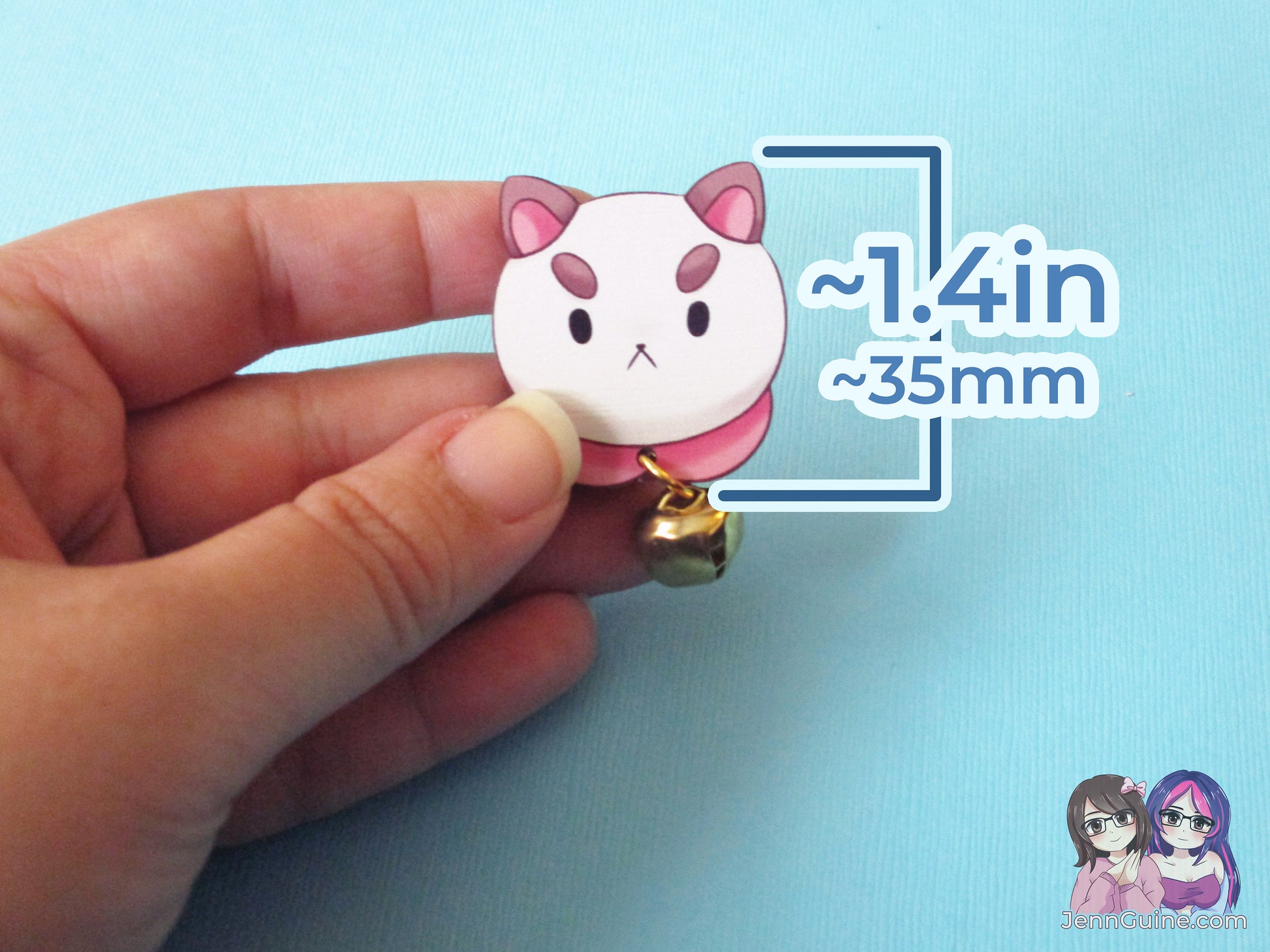 Bee and Puppycat Pilot Episode Wooden Pin with Gold Bell - Dangle pin, Wood pin, Eco Friendly Pin, Kawaii, Christmas - Unsure about restocks