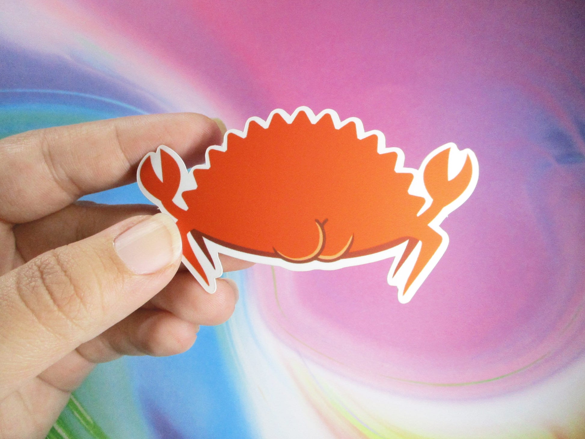 Thicc Rustacean Crab Crustacean Ferris Rust Programming Language Coder Vinyl Sticker - Weatherproof Waterproof meme