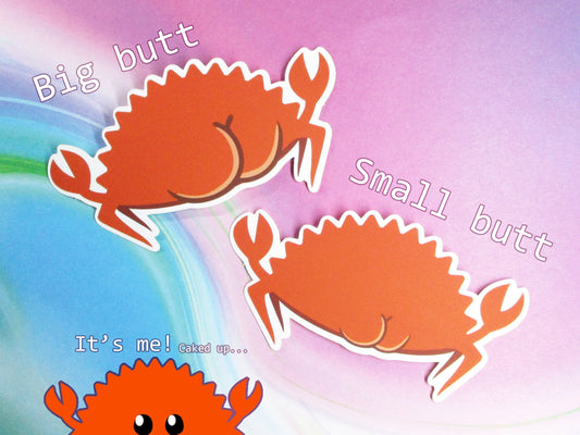 Thicc Rustacean Crab Crustacean Ferris Rust Programming Language Coder Vinyl Sticker - Weatherproof Waterproof meme
