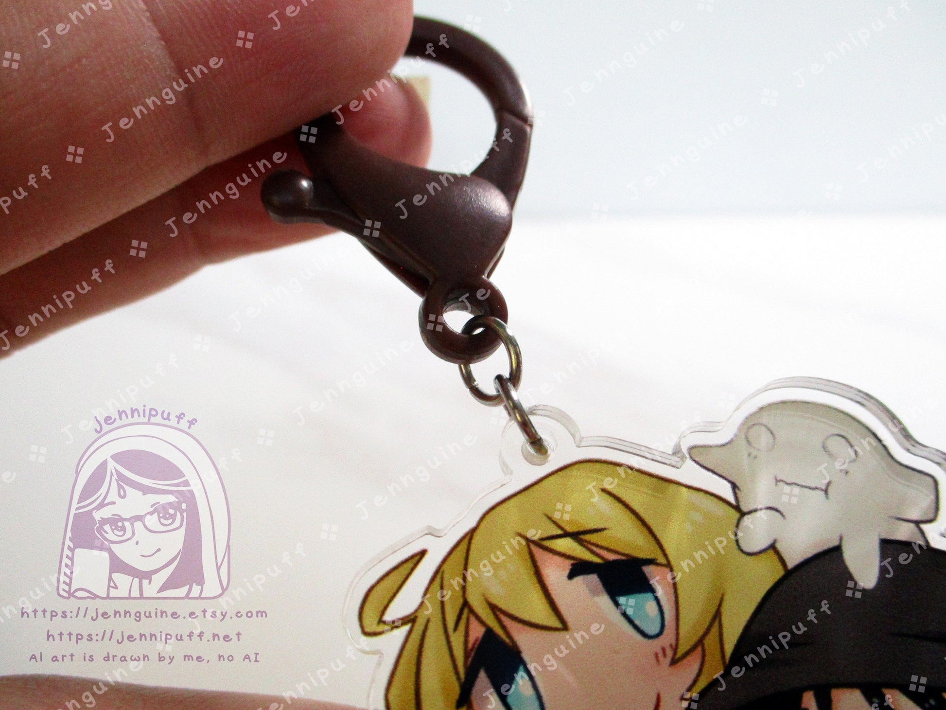 GirlsLastTour GLT Chito Yuuri Nuko Double Sided 2in Acrylic Keychain with Brown Plastic Finding Cute Kawaii Moe Anime Manga Post-Apocalyptic