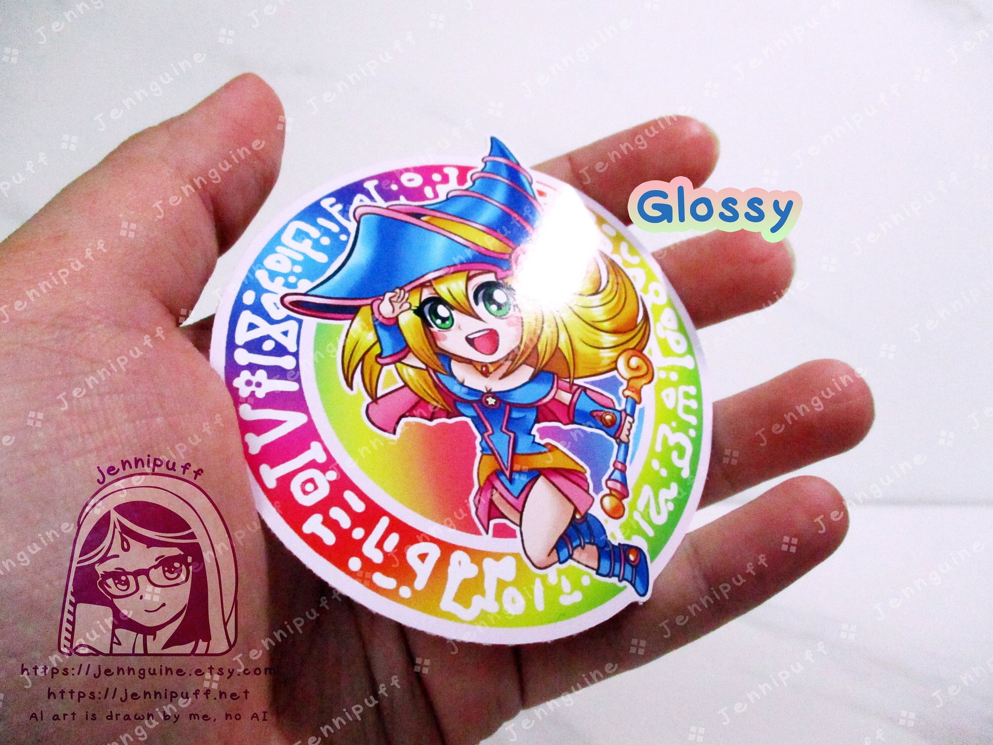 Dark Magícian Girl Rainbow 3in Die-Cut Vinyl Sticker Cute Kawaii Pink Multicolor Magic Circle Magical Girl Decal DMG 3x3in YuGíOh