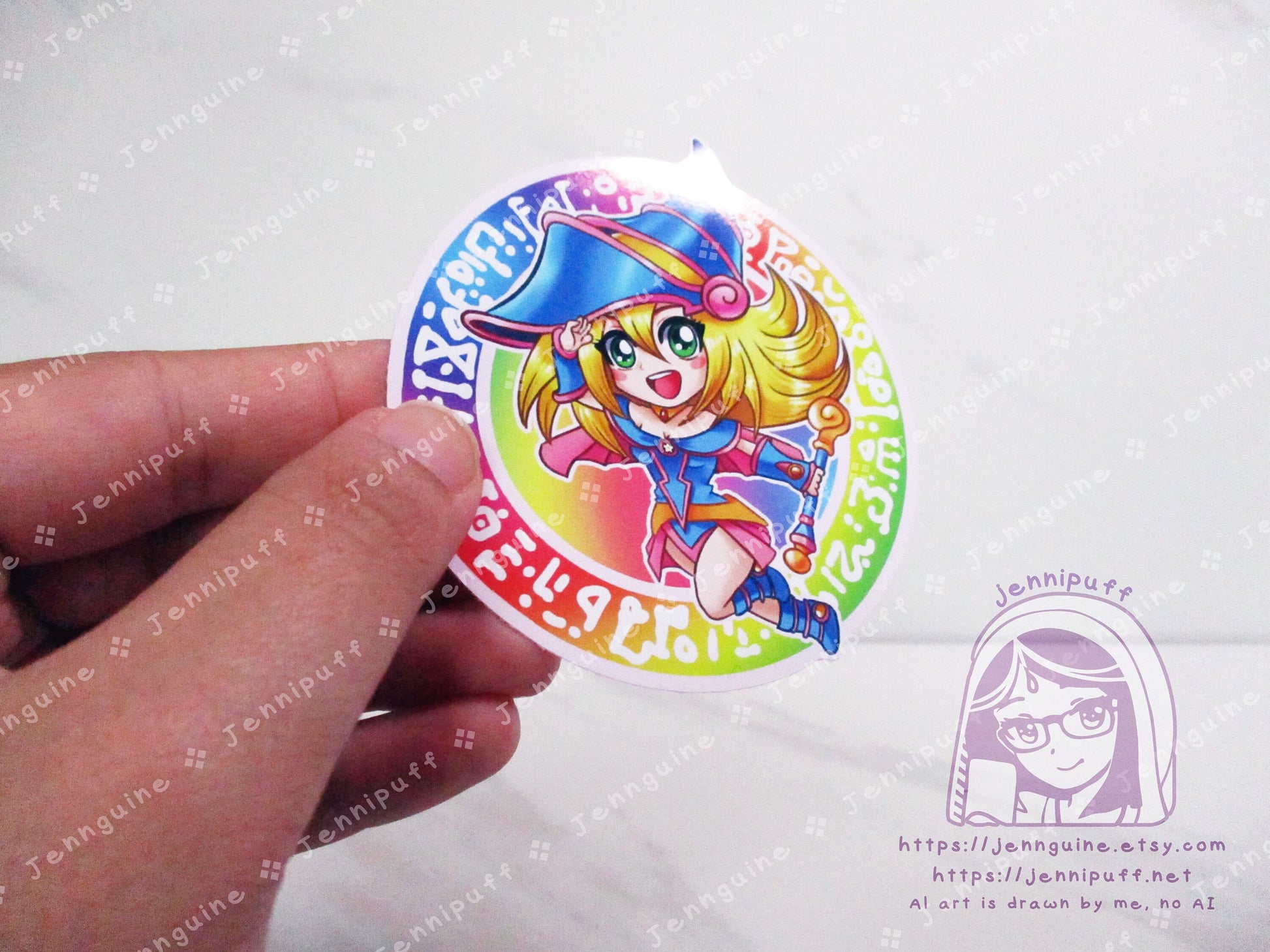 Dark Magícian Girl Rainbow 3in Die-Cut Vinyl Sticker Cute Kawaii Pink Multicolor Magic Circle Magical Girl Decal DMG 3x3in YuGíOh