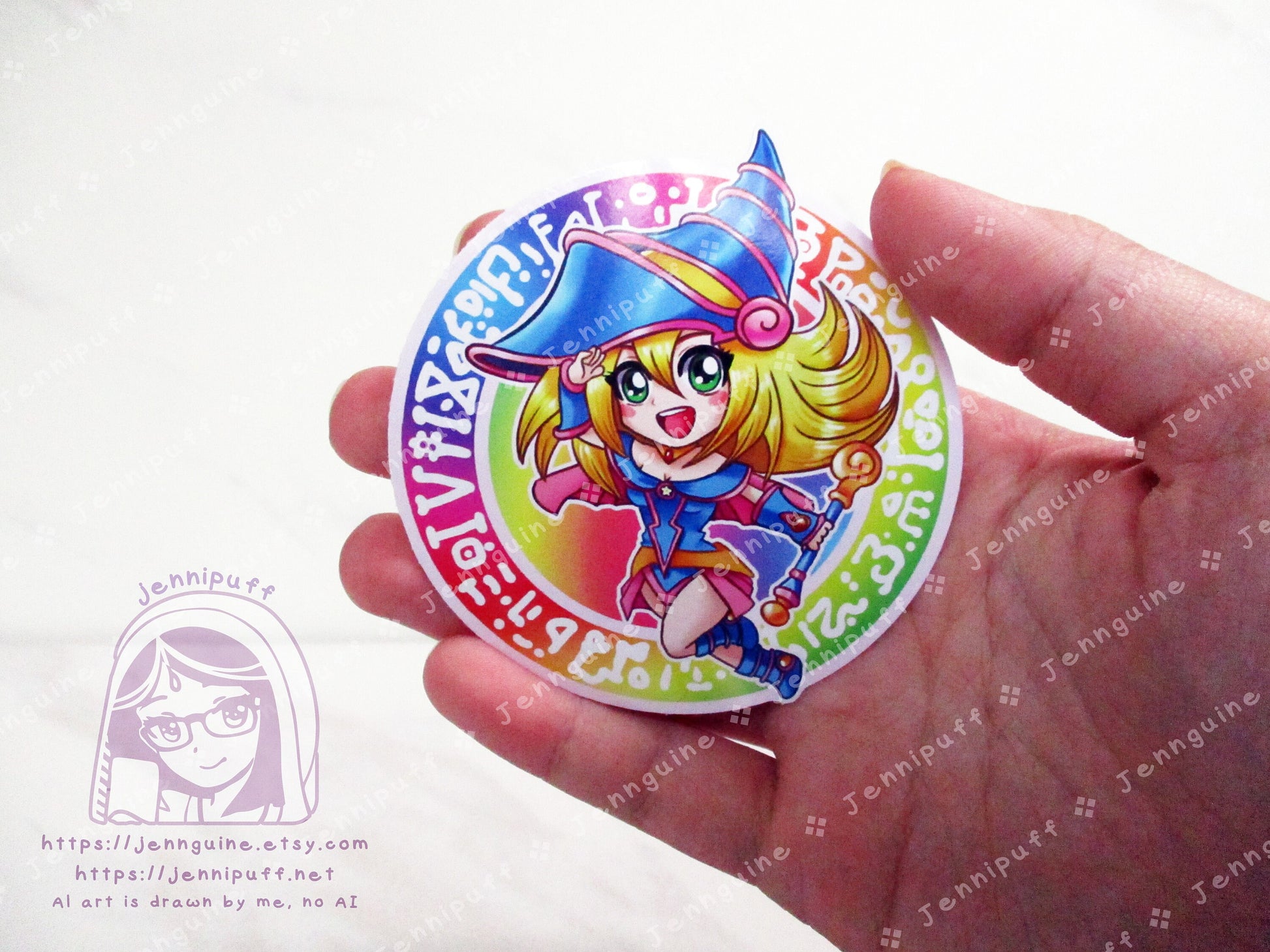 Dark Magícian Girl Rainbow 3in Die-Cut Vinyl Sticker Cute Kawaii Pink Multicolor Magic Circle Magical Girl Decal DMG 3x3in YuGíOh