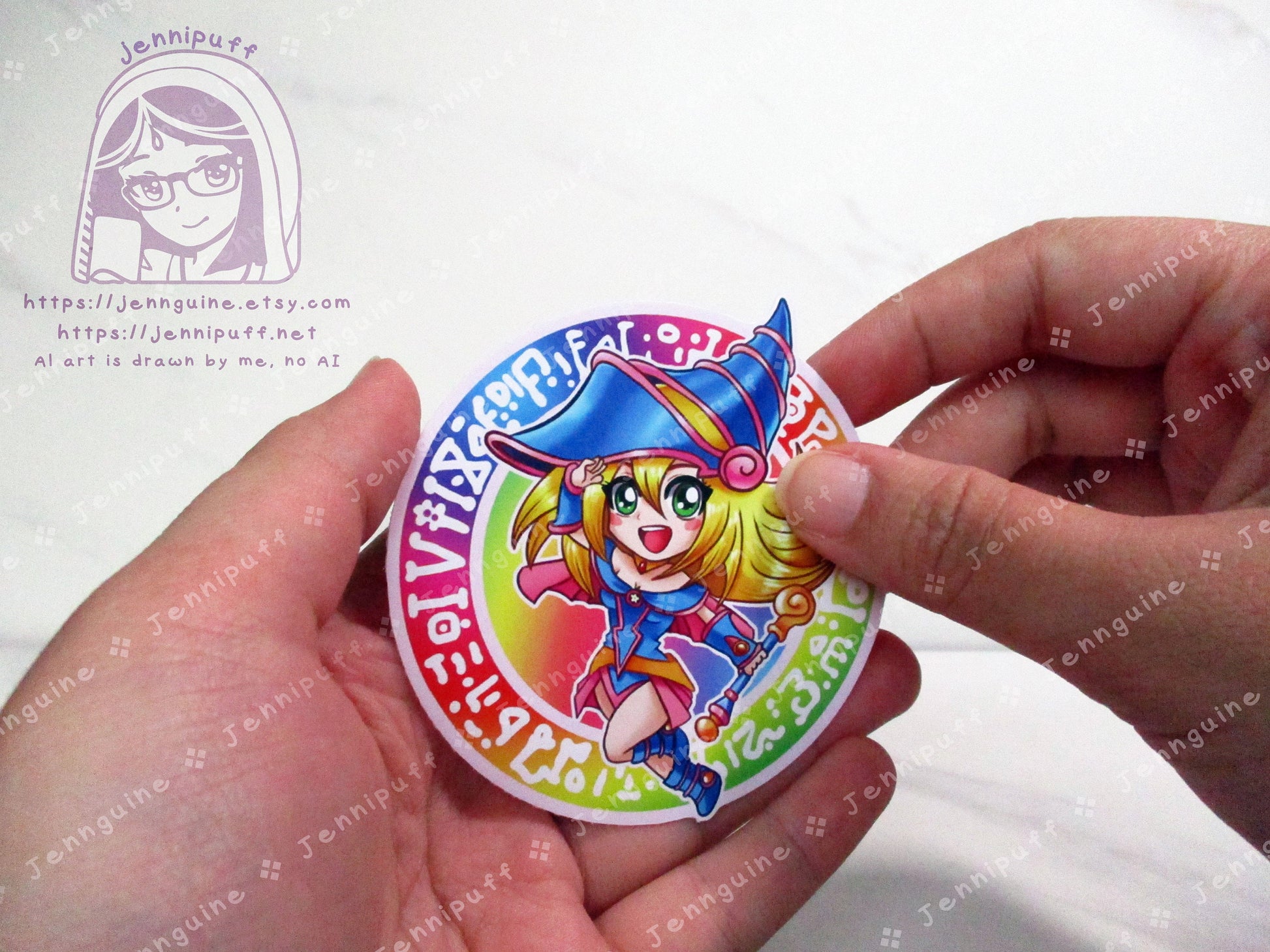 Dark Magícian Girl Rainbow 3in Die-Cut Vinyl Sticker Cute Kawaii Pink Multicolor Magic Circle Magical Girl Decal DMG 3x3in YuGíOh
