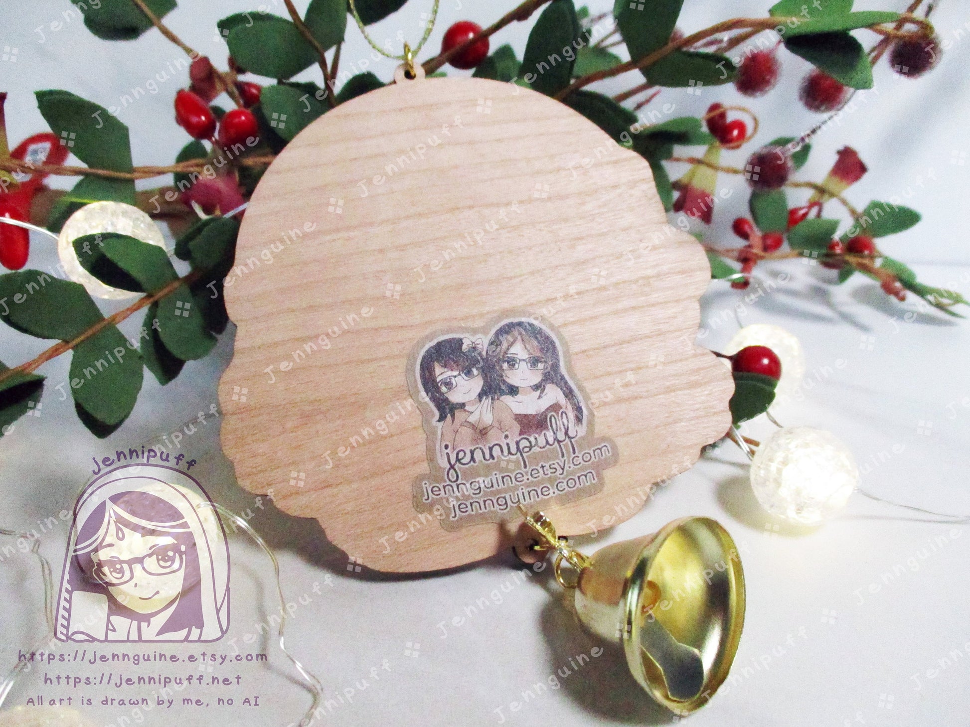 Kirby Wooden Christmas Ornament | Comes with 4x6in Print | Kirby, WaddleDoo, WaddleDee, Chilly, King Dedede Holiday Ornament Decoration Gift