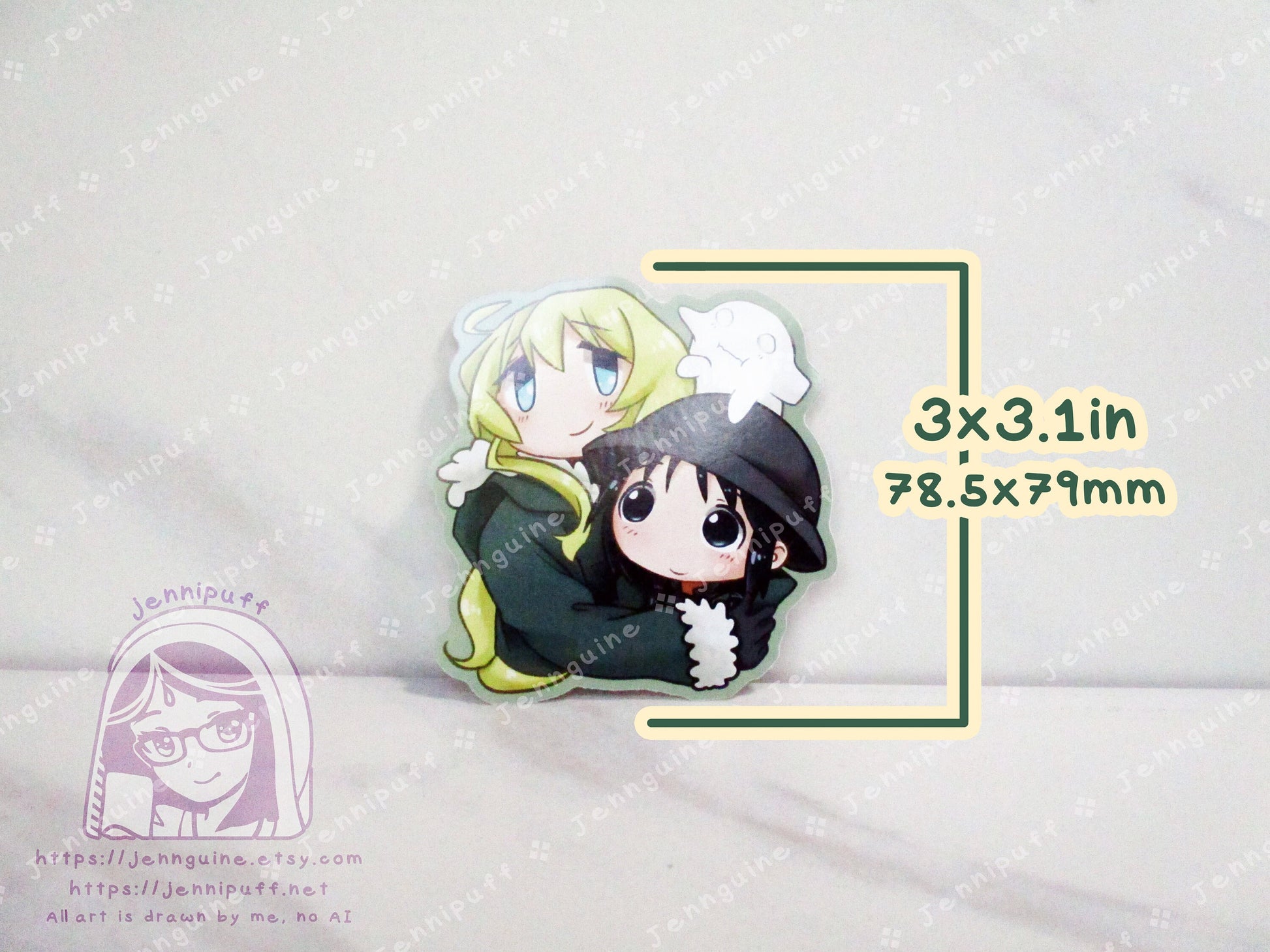 Girls Last Tour Chito Yuuri Nuko 3in Die-Cut Vinyl Sticker Cute Kawaii Moe Anime Manga Girls Shoujo Shuumatsu Ryokou Decal GLT 3x3in