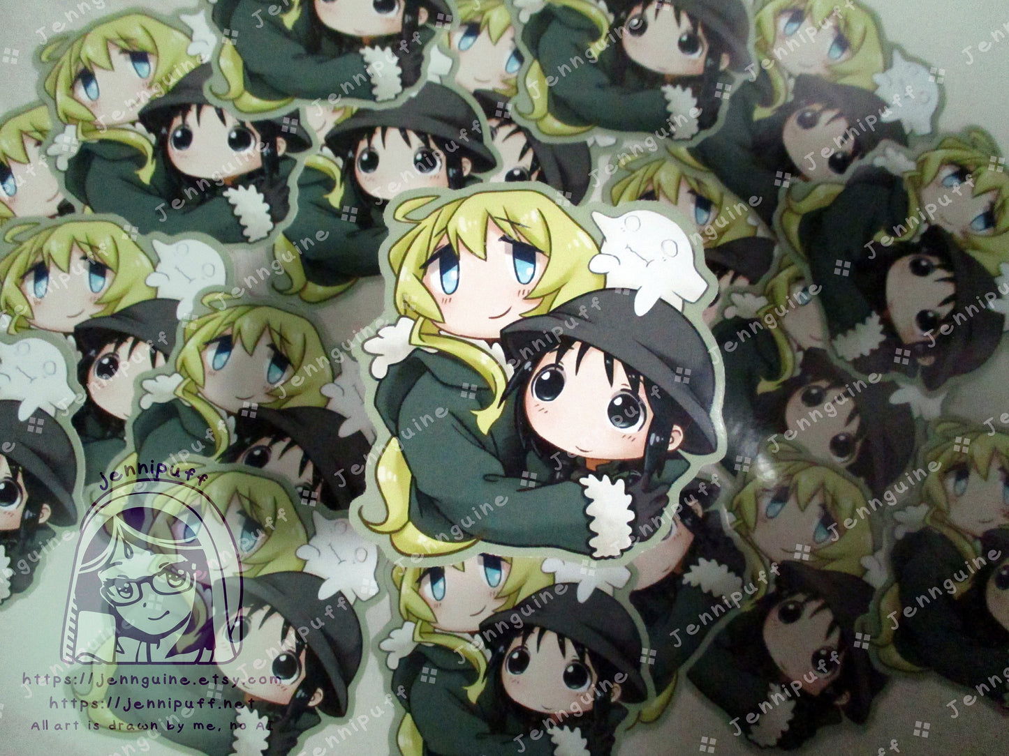 Girls Last Tour Chito Yuuri Nuko 3in Die-Cut Vinyl Sticker Cute Kawaii Moe Anime Manga Girls Shoujo Shuumatsu Ryokou Decal GLT 3x3in