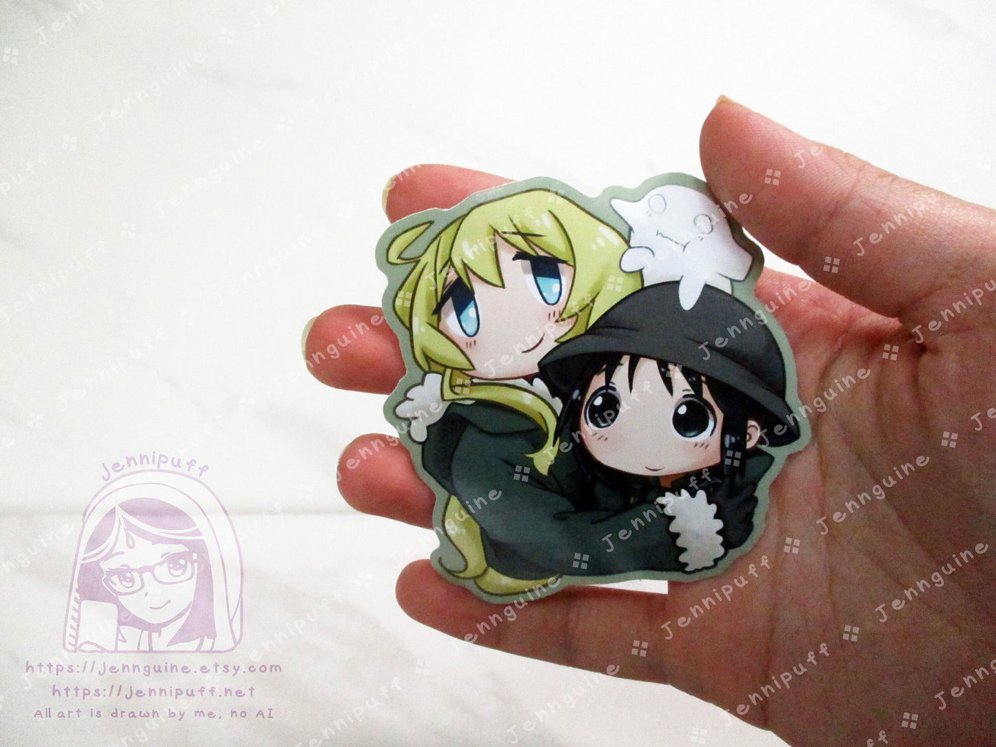 Girls Last Tour Chito Yuuri Nuko 3in Die-Cut Vinyl Sticker Cute Kawaii Moe Anime Manga Girls Shoujo Shuumatsu Ryokou Decal GLT 3x3in