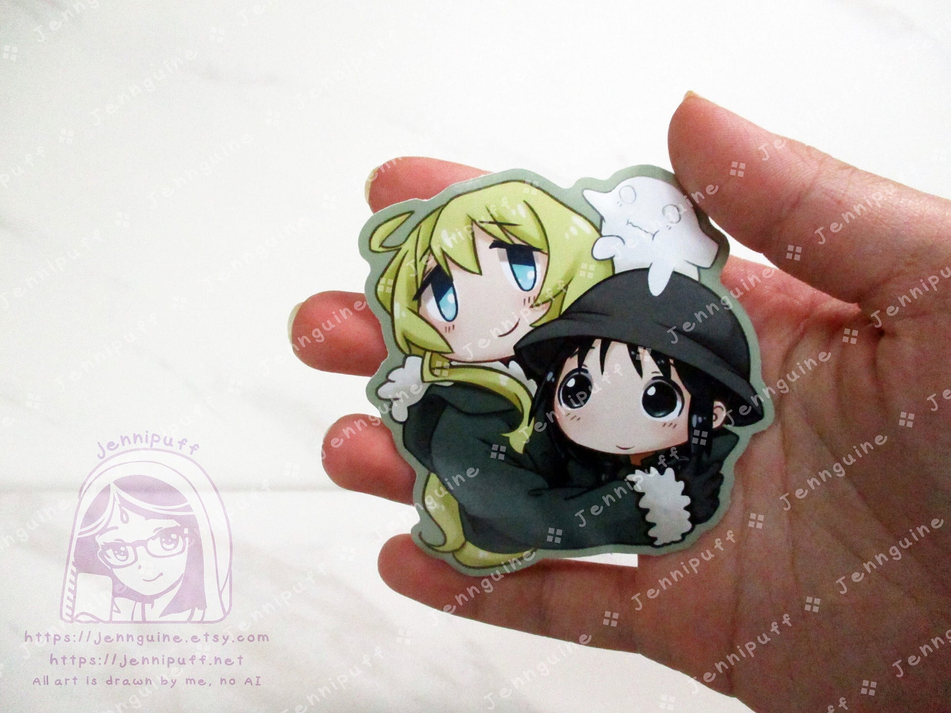 Girls Last Tour Chito Yuuri Nuko 3in Die-Cut Vinyl Sticker Cute Kawaii Moe Anime Manga Girls Shoujo Shuumatsu Ryokou Decal GLT 3x3in