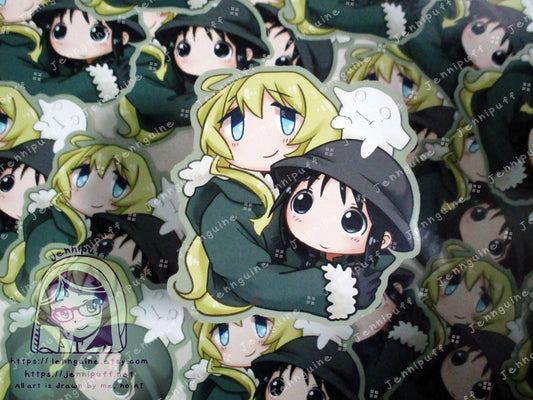 Girls Last Tour Chito Yuuri Nuko 3in Die-Cut Vinyl Sticker Cute Kawaii Moe Anime Manga Girls Shoujo Shuumatsu Ryokou Decal GLT 3x3in