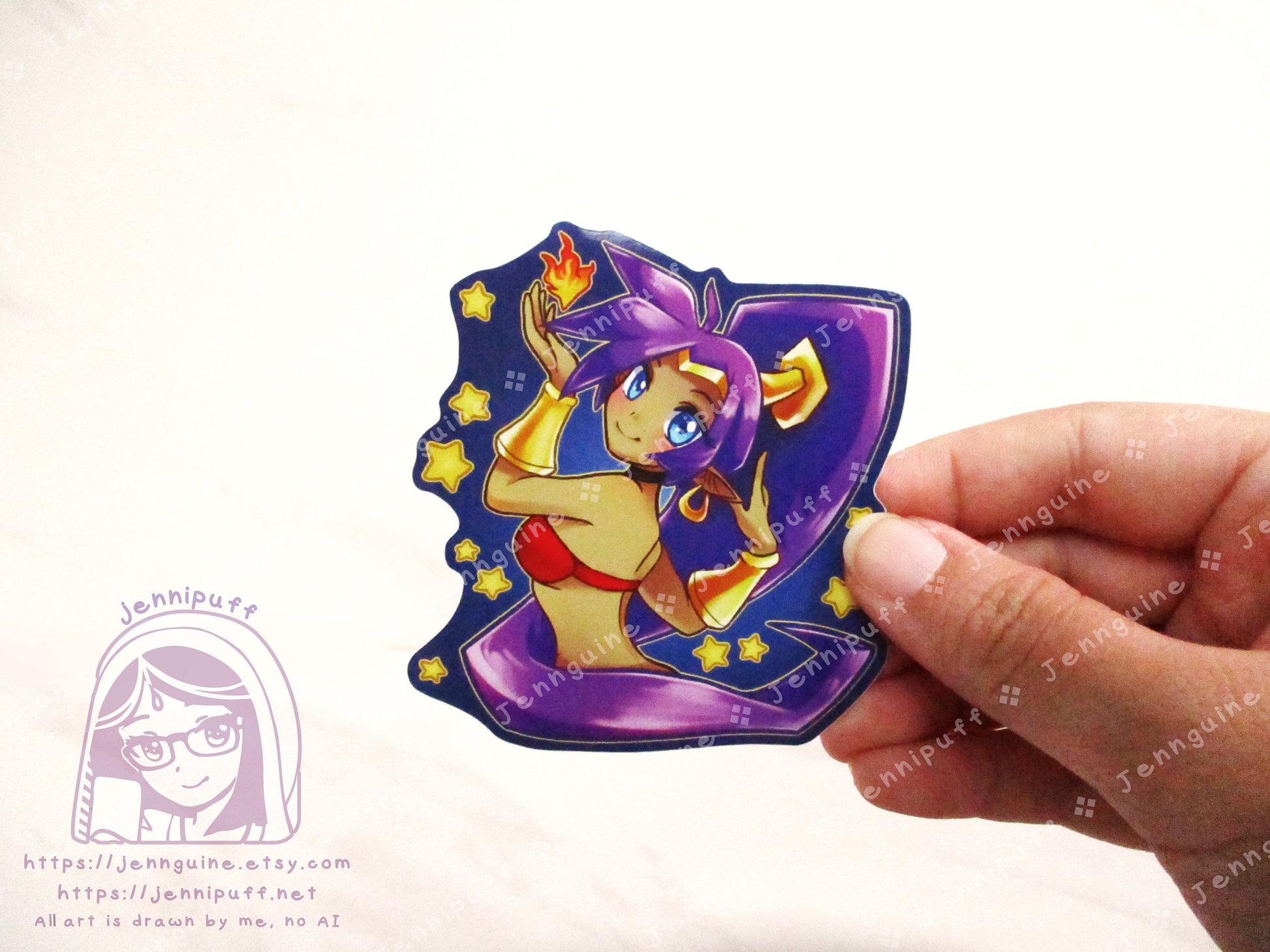 Shantae Half Genie Bust 3in Die-Cut Vinyl Sticker Cute Kawaii Anime Video Game Starry Hero 3x3in