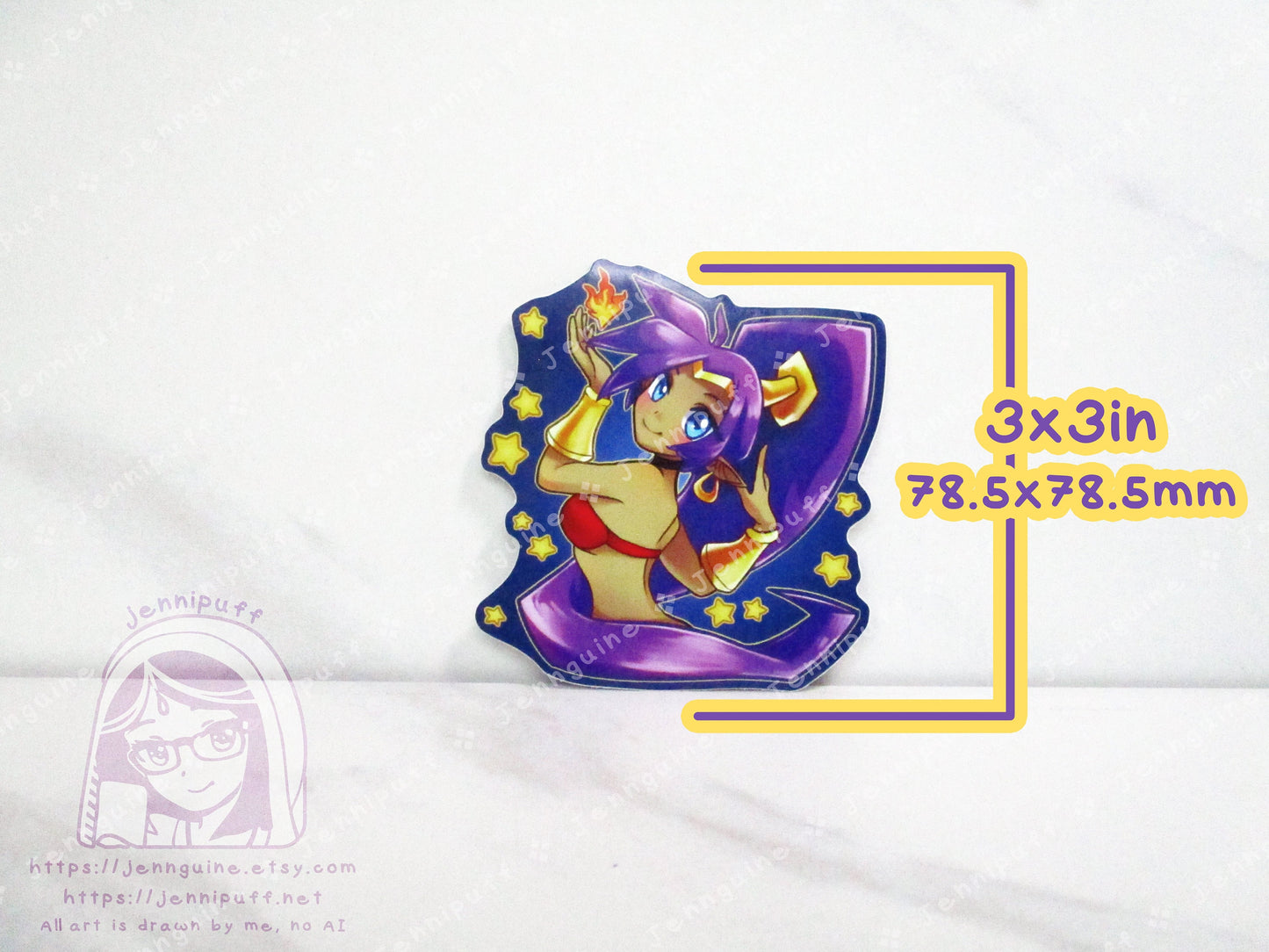 Shantae Half Genie Bust 3in Die-Cut Vinyl Sticker Cute Kawaii Anime Video Game Starry Hero 3x3in
