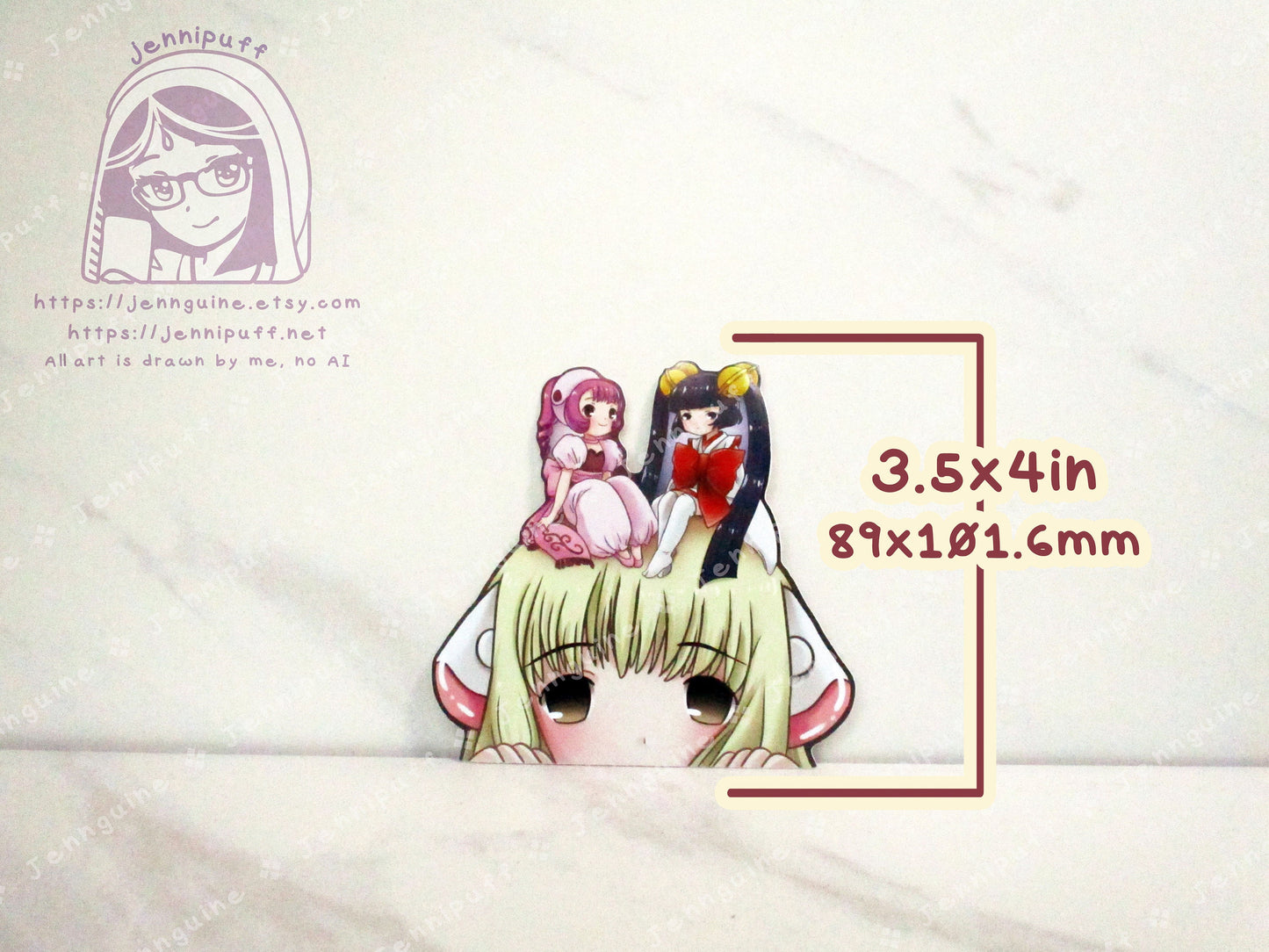 Chobíts Chi Persocóm Kotoko Sumomo 4in Peeker Peeking Sticker Die-Cut Decal Cute Kawaii Retro Anime Gift Peek AnimeGirl Ecchí