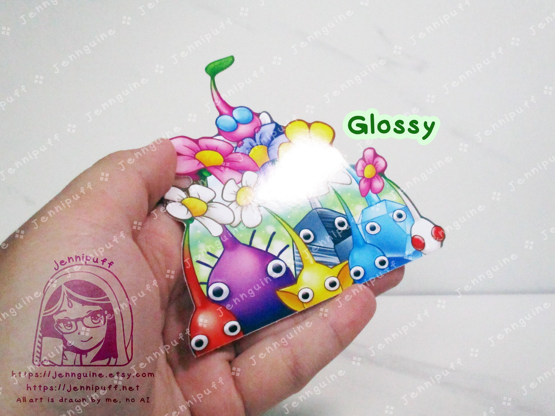 Pikmin Bloom Flower 4in Peeker Peeking Sticker Die-Cut Decal Cute Kawaii Retro Anime Gift Peek Video Game Flowers Blossom Leaves Cozy Game