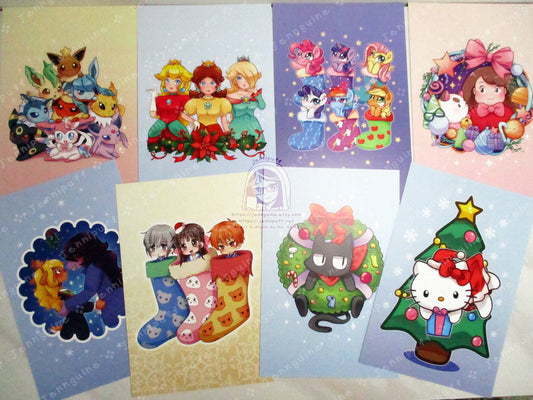 Christmas 2022 4x6in Prints, MLP, Fru!ts Basket, Hell0 K!itty, Eeveelution, Sakamoto N!chijou, Deltarune, Bee and Puppycat, Princess Peach
