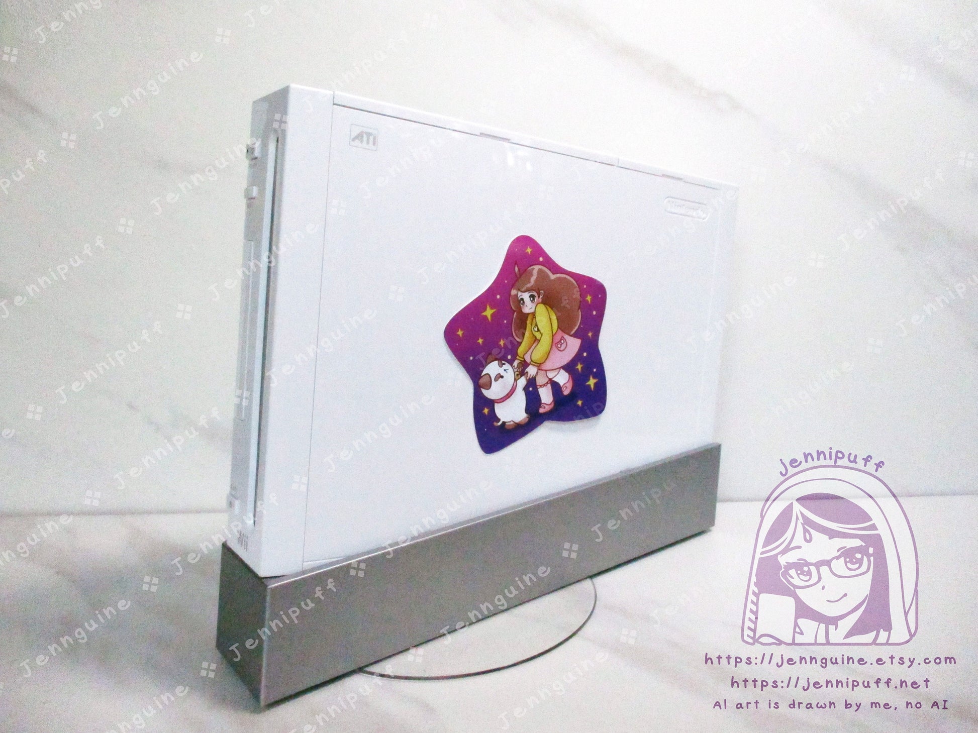 Bee and Puppycat Dancing Together 3in Die-Cut Vinyl Sticker Cute Kawaii Pink Purple Stars Decal 3x3in Star-Shaped