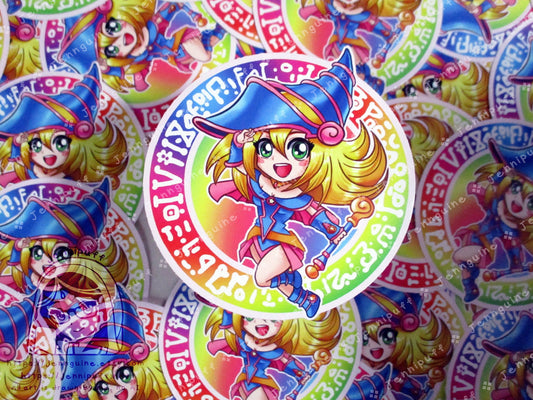 Dark Magícian Girl Rainbow 3in Die-Cut Vinyl Sticker Cute Kawaii Pink Multicolor Magic Circle Magical Girl Decal DMG 3x3in YuGíOh