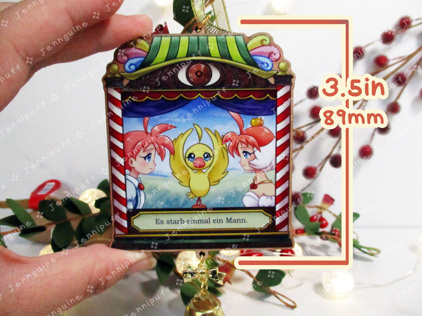 Príncess Tutu Wooden Christmas Ornament | Comes with 4x6in Print | Duck Ahiru Magical Girl Ballerina Ballet Holiday Kawaii Decor German