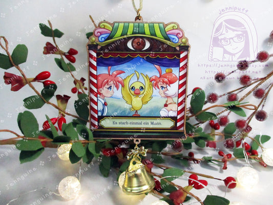 Príncess Tutu Wooden Christmas Ornament | Comes with 4x6in Print | Duck Ahiru Magical Girl Ballerina Ballet Holiday Kawaii Decor German