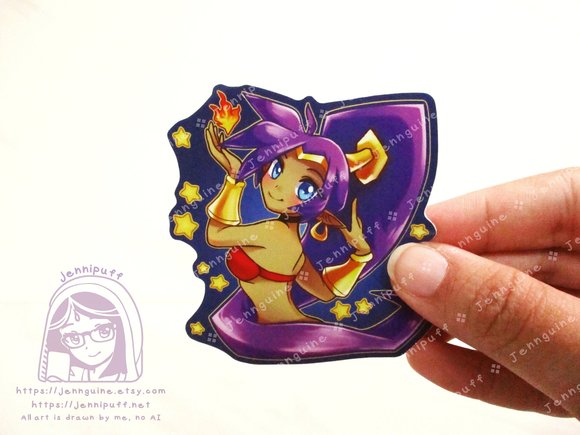 Shantae Half Genie Bust 3in Die-Cut Vinyl Sticker Cute Kawaii Anime Video Game Starry Hero 3x3in