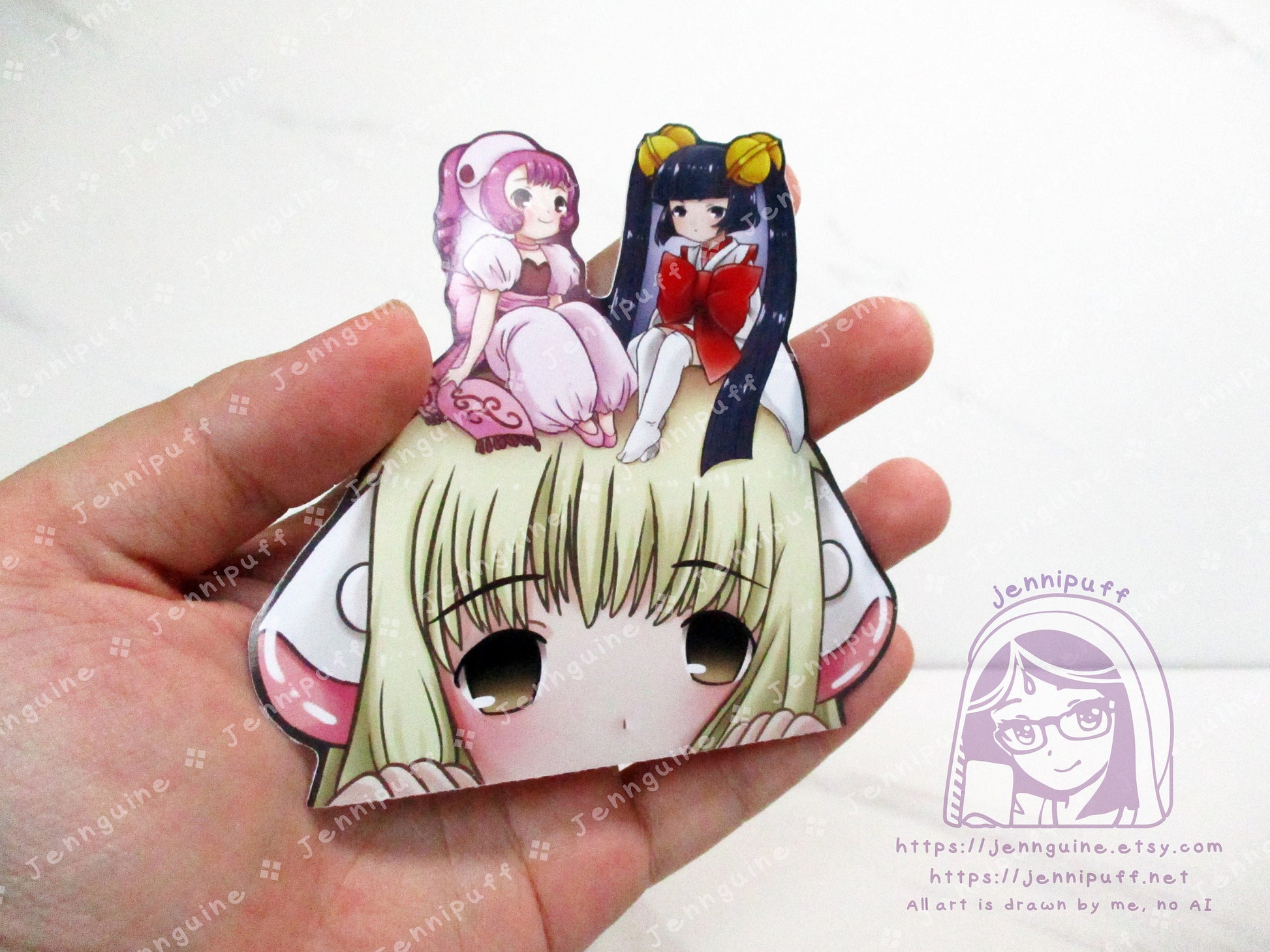 Chobíts Chi Persocóm Kotoko Sumomo 4in Peeker Peeking Sticker Die-Cut Decal Cute Kawaii Retro Anime Gift Peek AnimeGirl Ecchí
