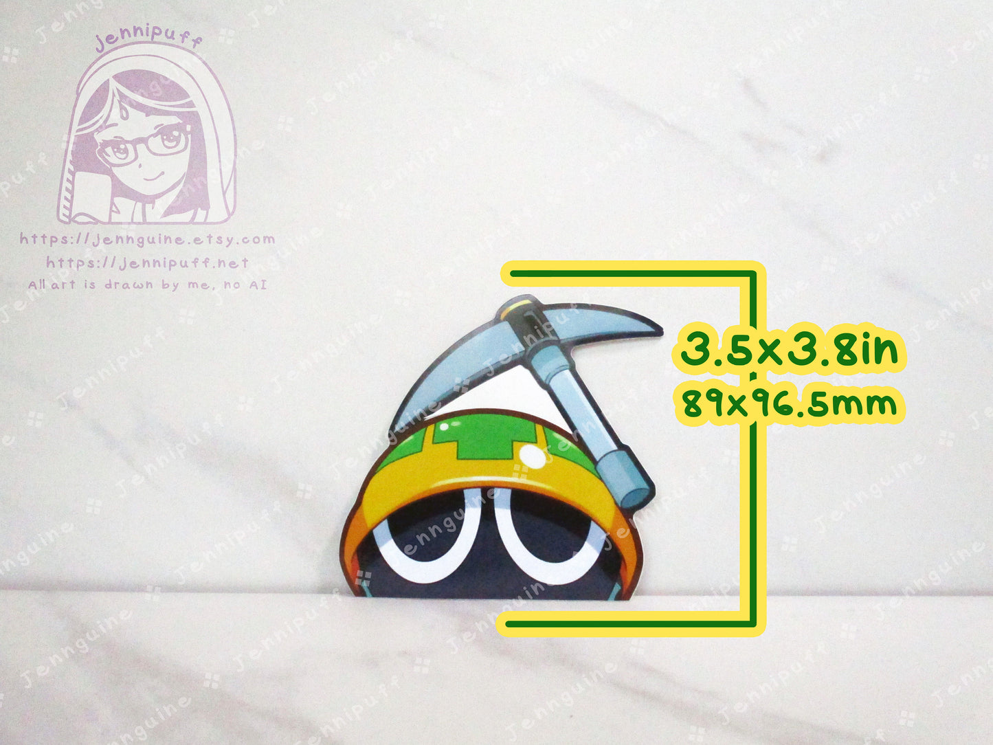 Mettaur Mega Man Battle Network Megaman MMBN Video Game 4in Peeker Peeking Sticker Die-Cut Decal Cute Kawaii Retro Anime Gift Peek