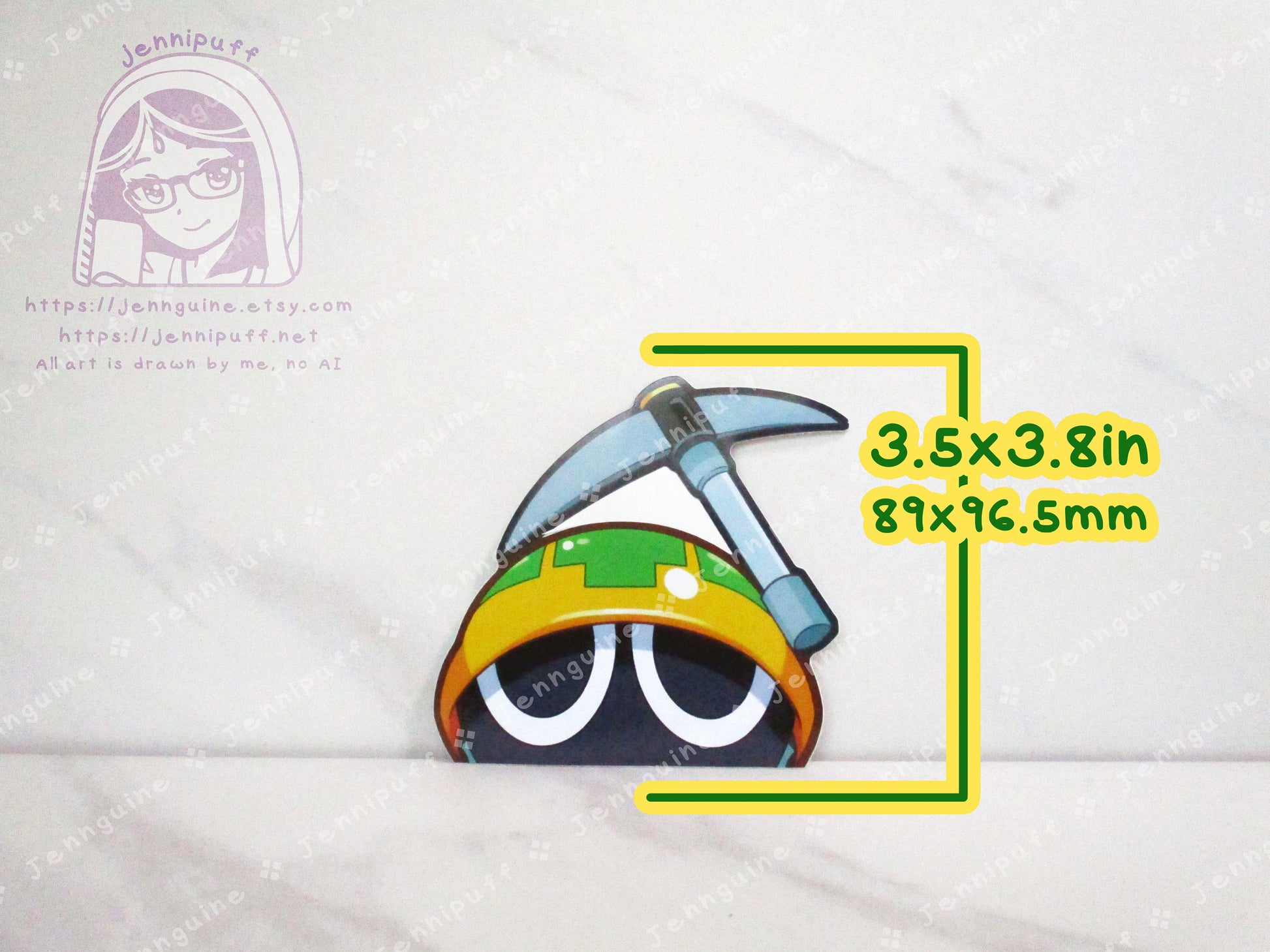 Mettaur Mega Man Battle Network Megaman MMBN Video Game 4in Peeker Peeking Sticker Die-Cut Decal Cute Kawaii Retro Anime Gift Peek
