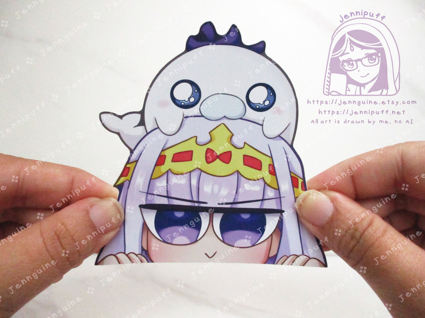 Sleepy Princess in the Demon Castle 4in Peeker Peeking Sticker Die-Cut Decal Cute Kawaii Anime Gift Peek AnimeGirl Suya Princess Syalis Sya