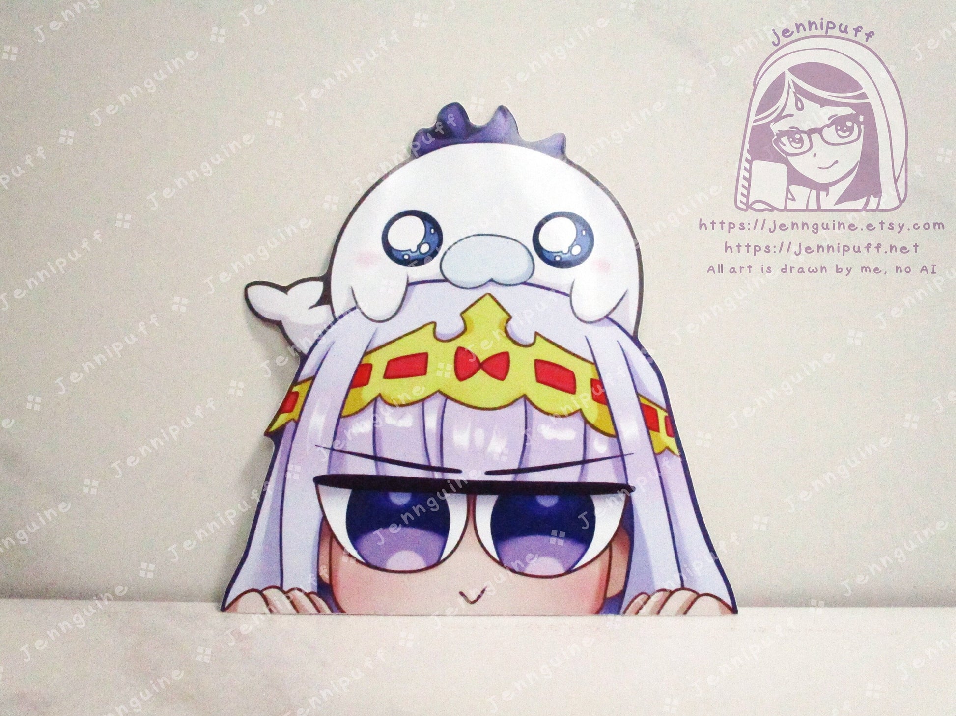 Sleepy Princess in the Demon Castle 4in Peeker Peeking Sticker Die-Cut Decal Cute Kawaii Anime Gift Peek AnimeGirl Suya Princess Syalis Sya