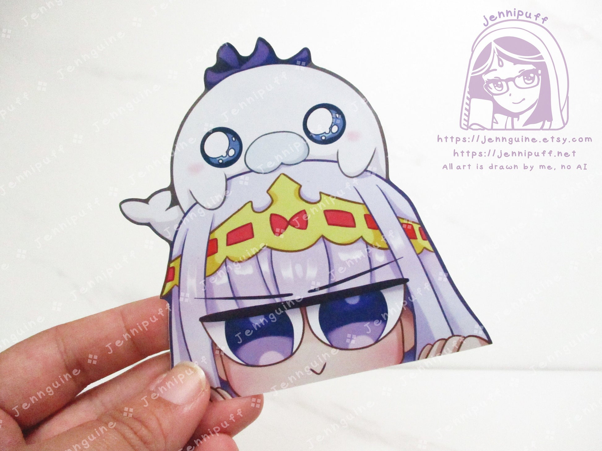 Sleepy Princess in the Demon Castle 4in Peeker Peeking Sticker Die-Cut Decal Cute Kawaii Anime Gift Peek AnimeGirl Suya Princess Syalis Sya