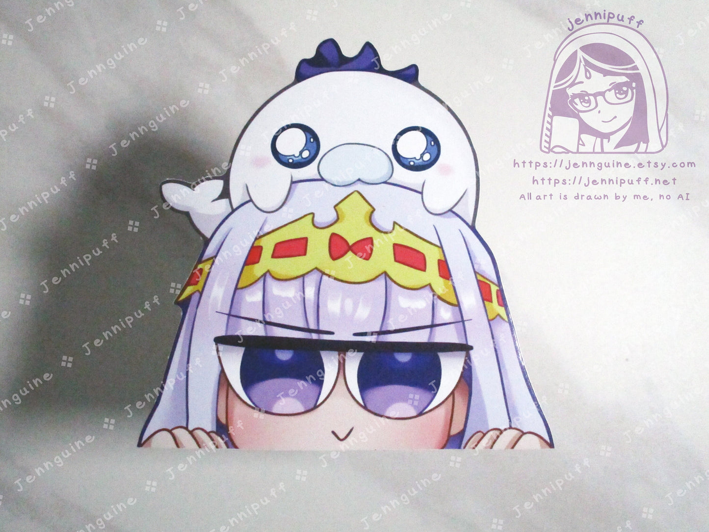 Sleepy Princess in the Demon Castle 4in Peeker Peeking Sticker Die-Cut Decal Cute Kawaii Anime Gift Peek AnimeGirl Suya Princess Syalis Sya