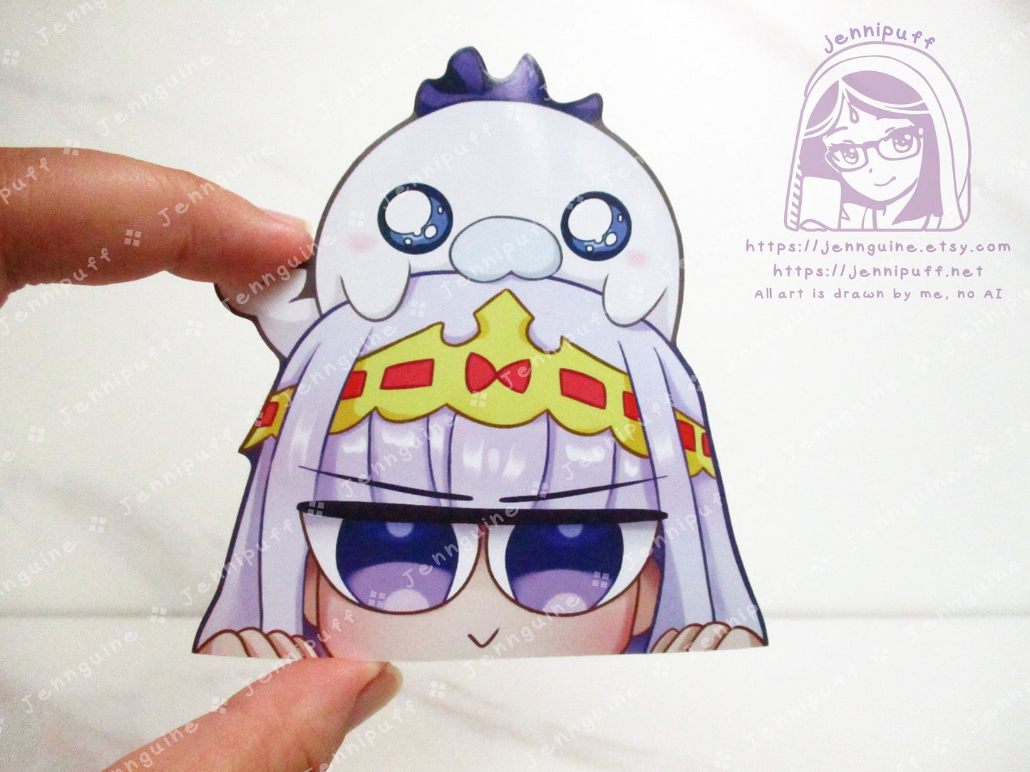 Sleepy Princess in the Demon Castle 4in Peeker Peeking Sticker Die-Cut Decal Cute Kawaii Anime Gift Peek AnimeGirl Suya Princess Syalis Sya